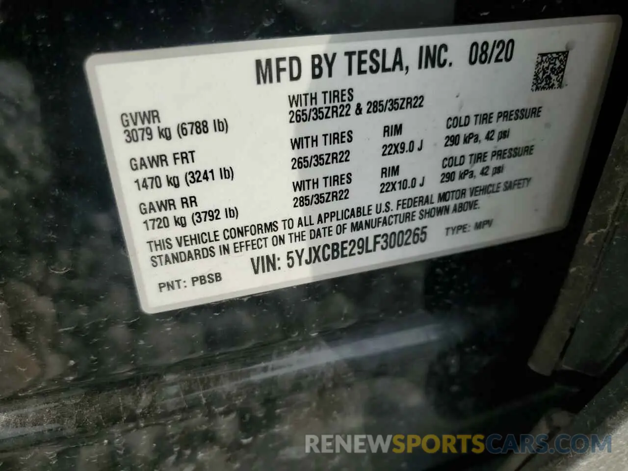 13 Photograph of a damaged car 5YJXCBE29LF300265 TESLA MODEL X 2020