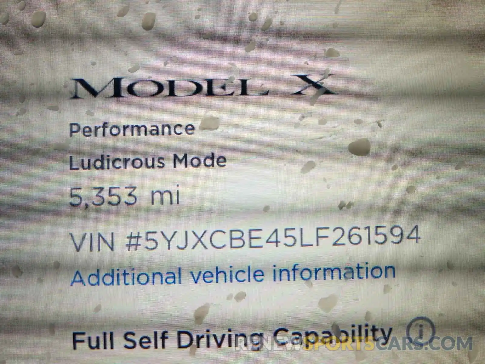 8 Photograph of a damaged car 5YJXCBE45LF261594 TESLA MODEL X 2020