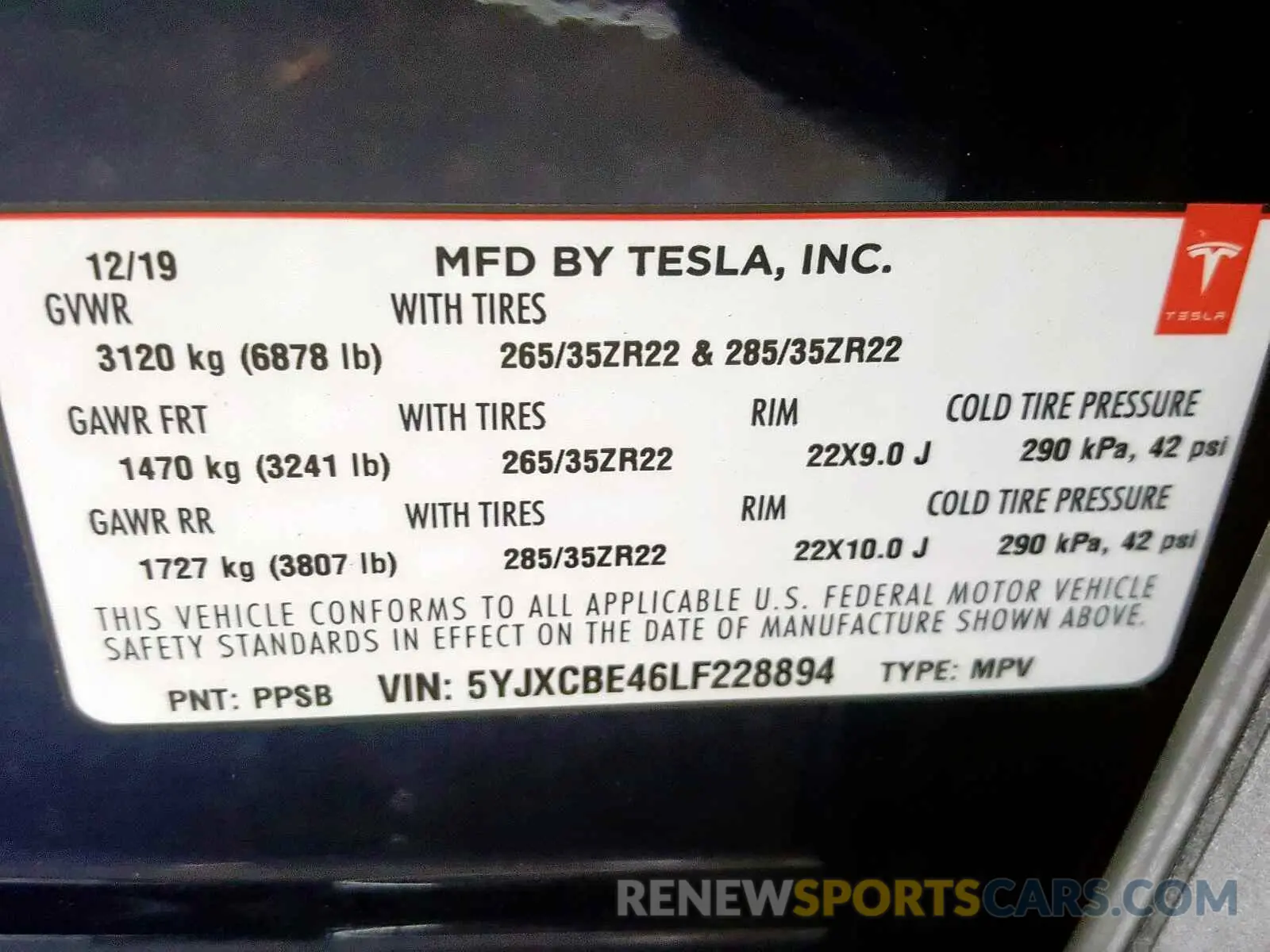 10 Photograph of a damaged car 5YJXCBE46LF228894 TESLA MODEL X 2020