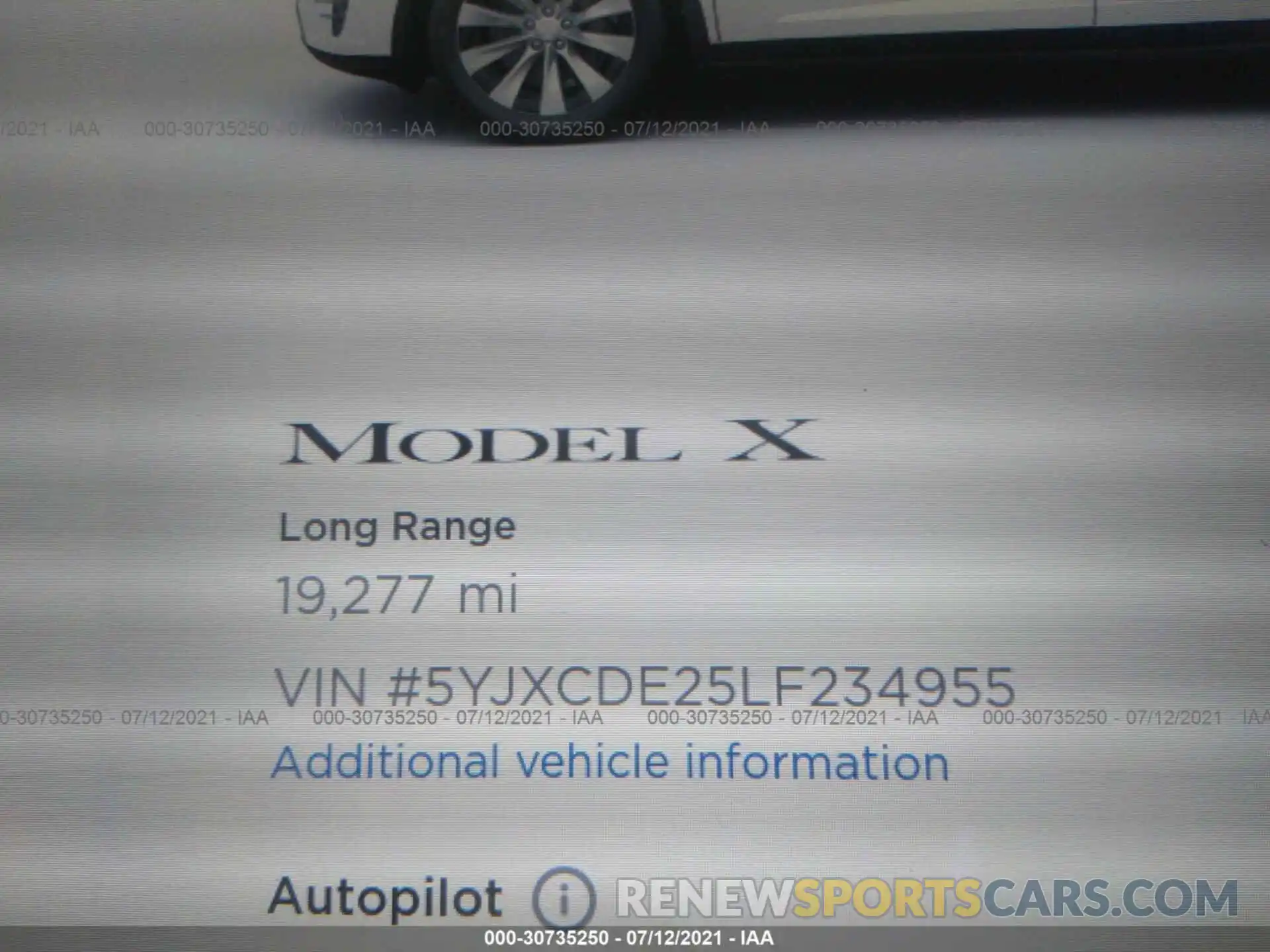 7 Photograph of a damaged car 5YJXCDE25LF234955 TESLA MODEL X 2020