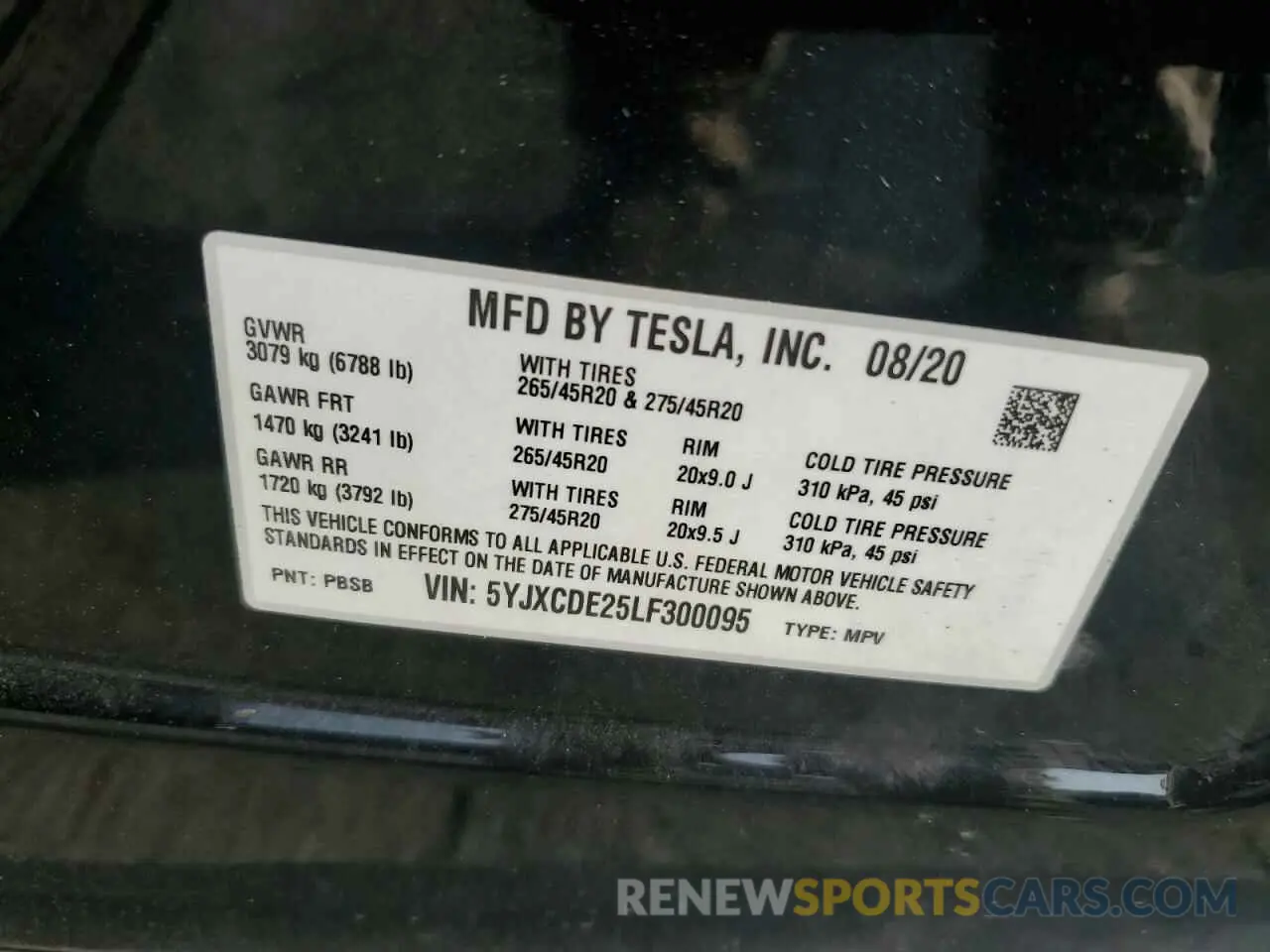 14 Photograph of a damaged car 5YJXCDE25LF300095 TESLA MODEL X 2020
