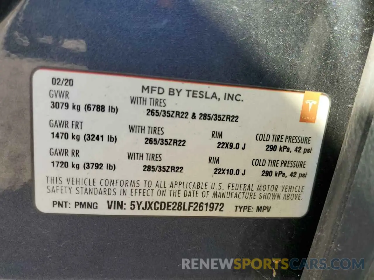 13 Photograph of a damaged car 5YJXCDE28LF261972 TESLA MODEL X 2020