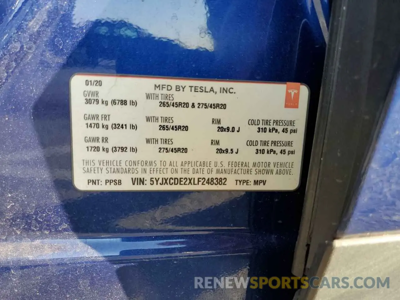 14 Photograph of a damaged car 5YJXCDE2XLF248382 TESLA MODEL X 2020
