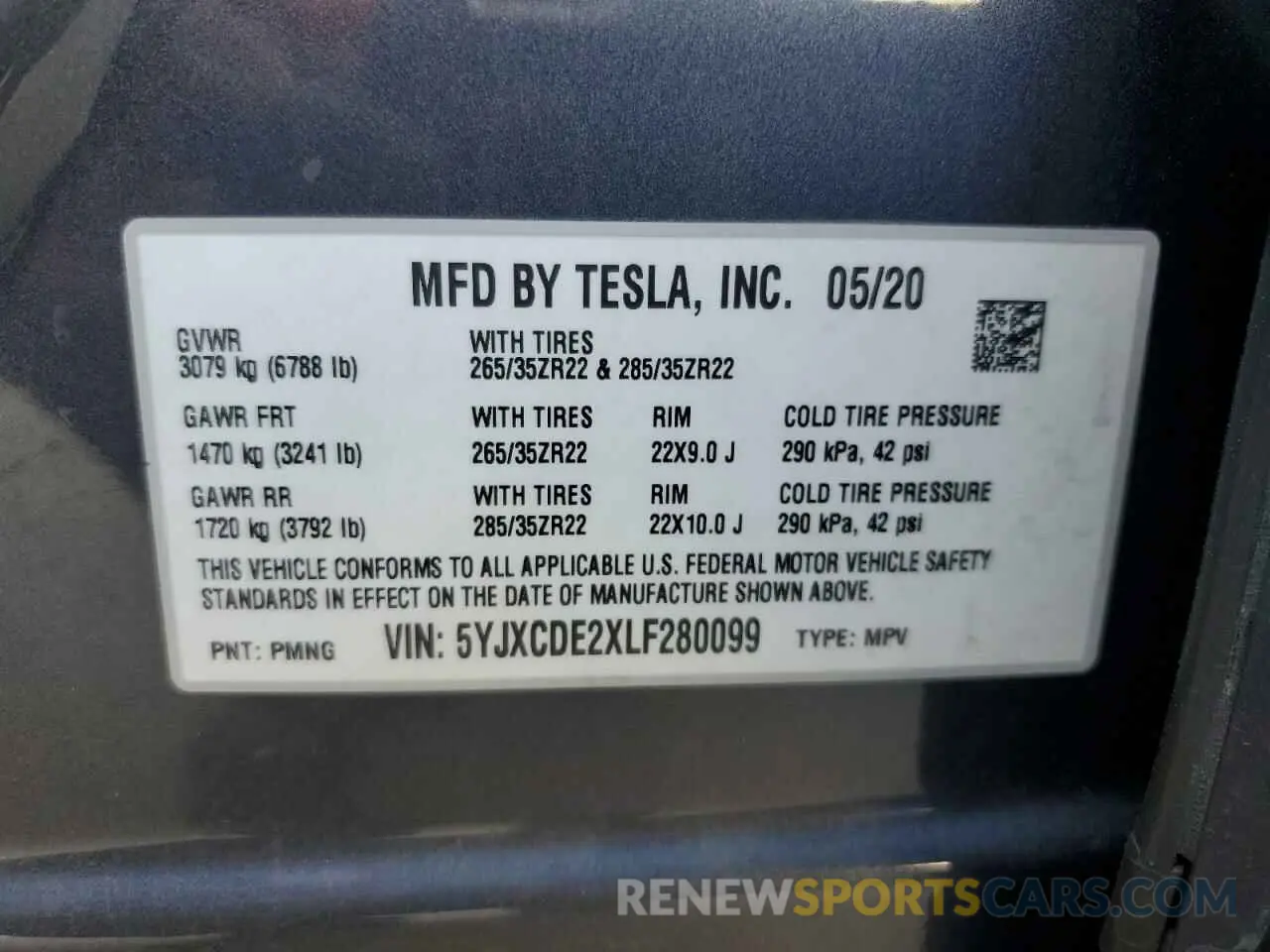 13 Photograph of a damaged car 5YJXCDE2XLF280099 TESLA MODEL X 2020