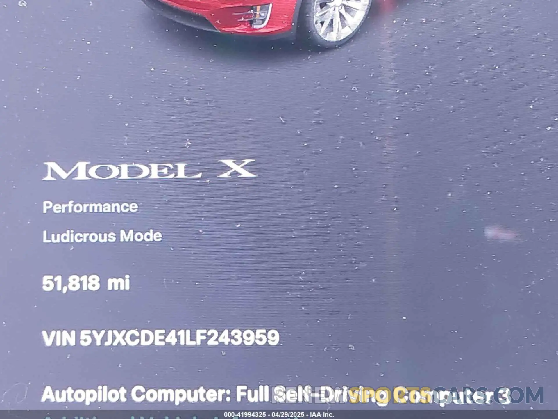 16 Photograph of a damaged car 5YJXCDE41LF243959 TESLA MODEL X 2020