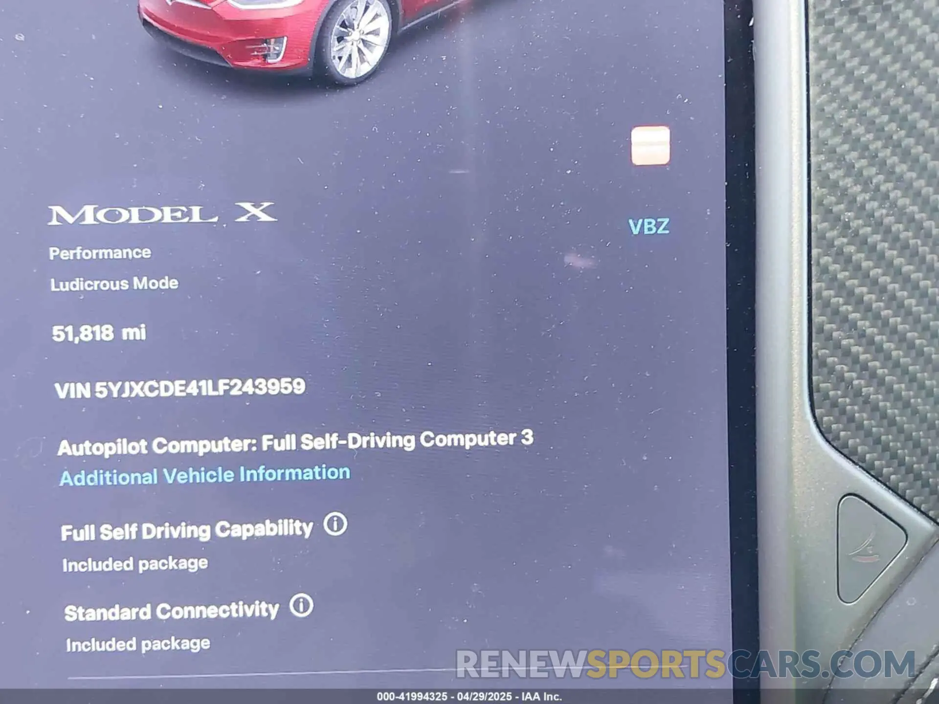 7 Photograph of a damaged car 5YJXCDE41LF243959 TESLA MODEL X 2020