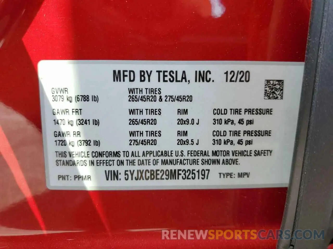 13 Photograph of a damaged car 5YJXCBE29MF325197 TESLA MODEL X 2021