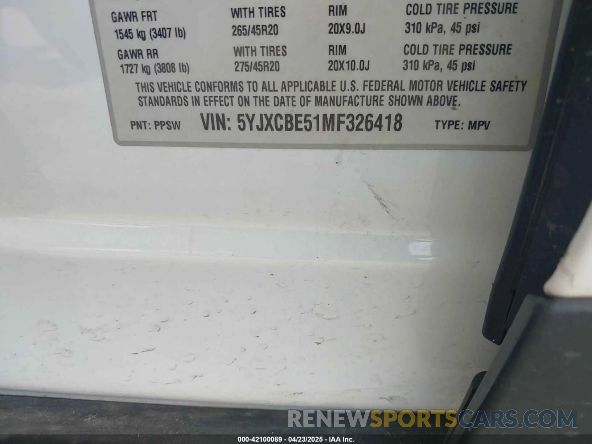 9 Photograph of a damaged car 5YJXCBE51MF326418 TESLA MODEL X 2021