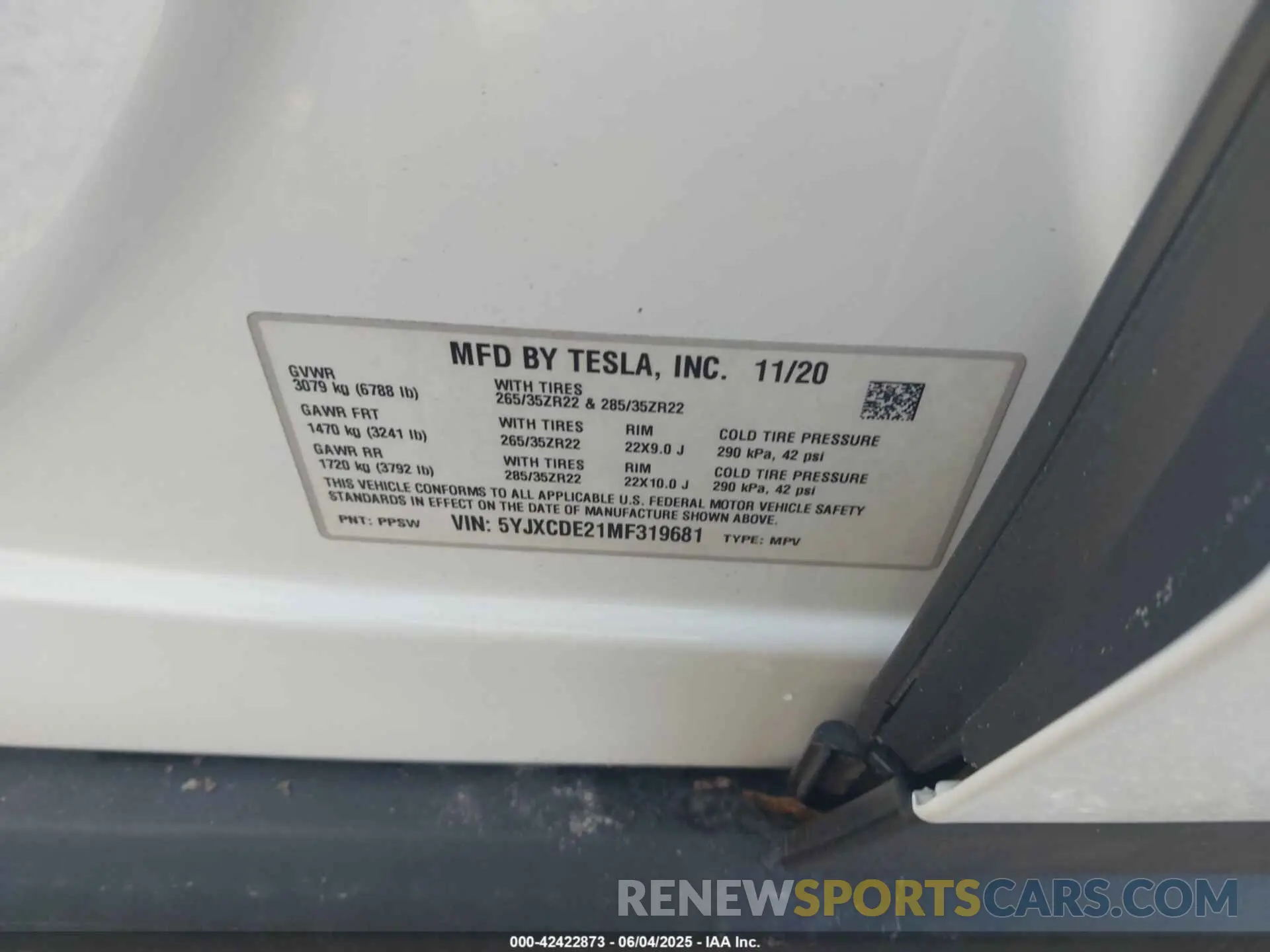 9 Photograph of a damaged car 5YJXCDE21MF319681 TESLA MODEL X 2021