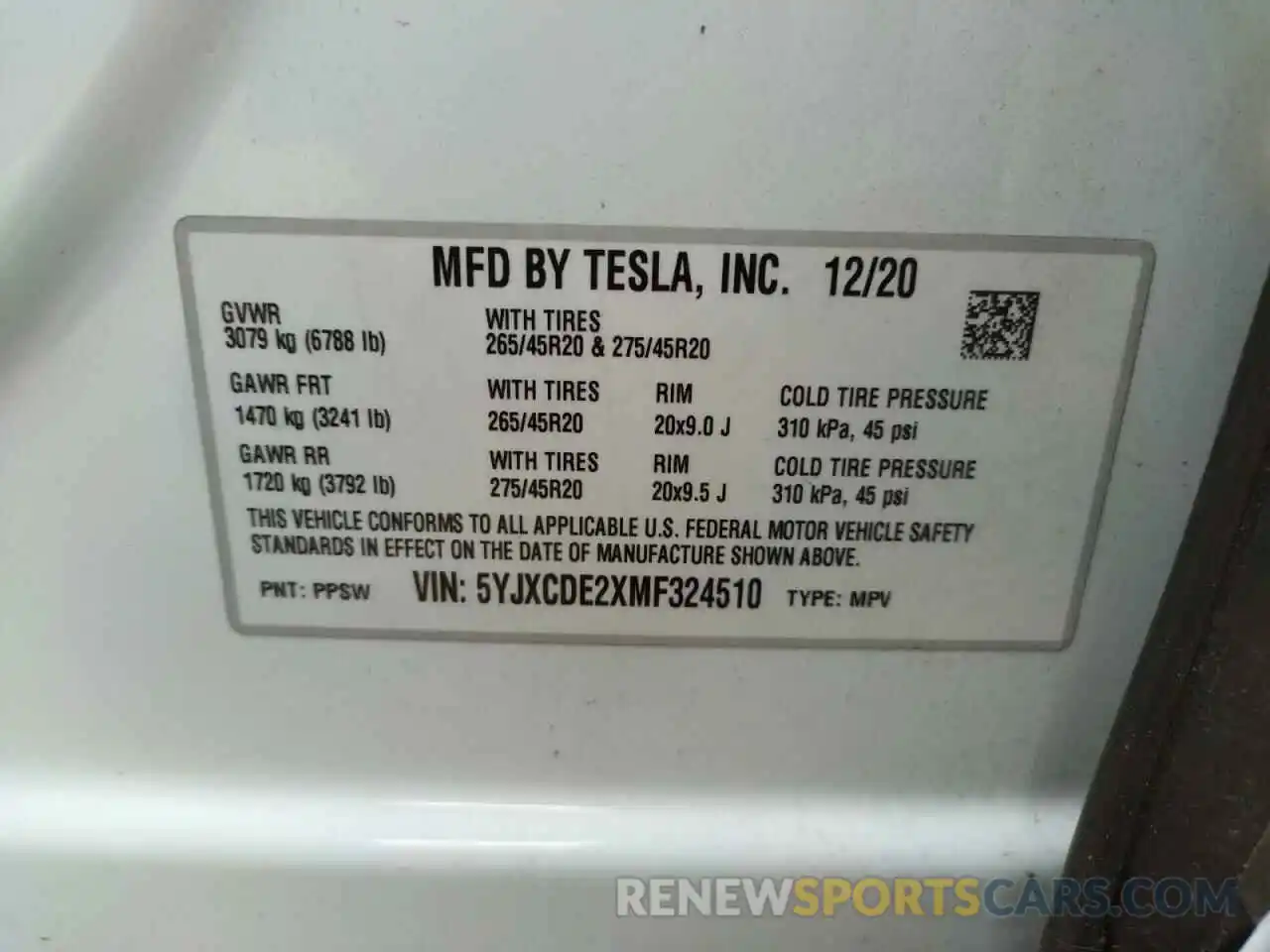 10 Photograph of a damaged car 5YJXCDE2XMF324510 TESLA MODEL X 2021