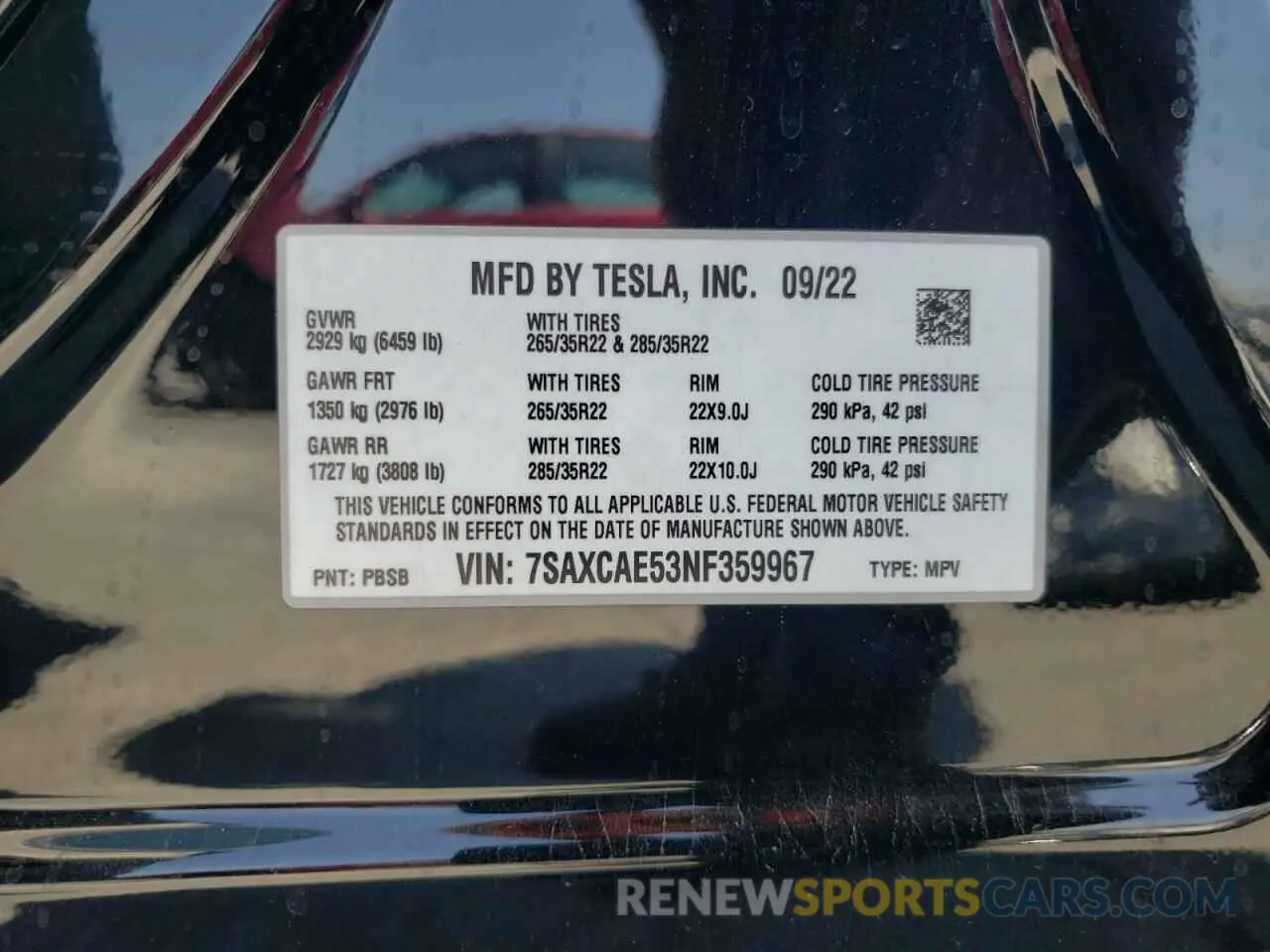 12 Photograph of a damaged car 7SAXCAE53NF359967 TESLA MODEL X 2022