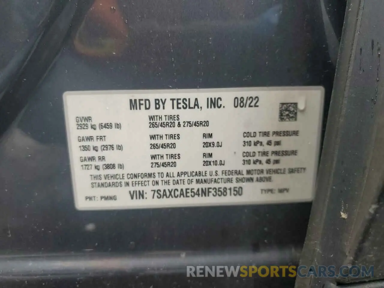 13 Photograph of a damaged car 7SAXCAE54NF358150 TESLA MODEL X 2022