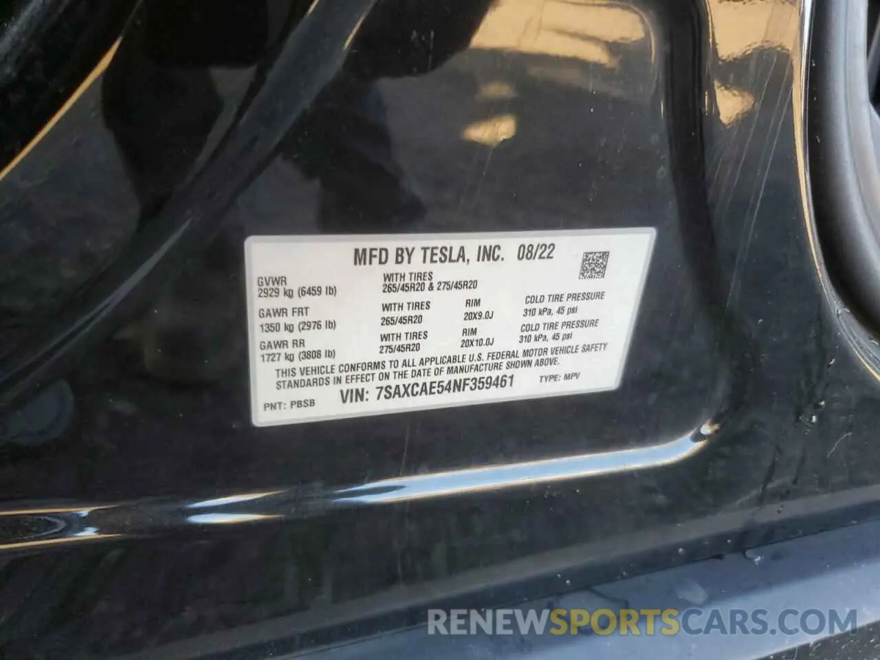 13 Photograph of a damaged car 7SAXCAE54NF359461 TESLA MODEL X 2022