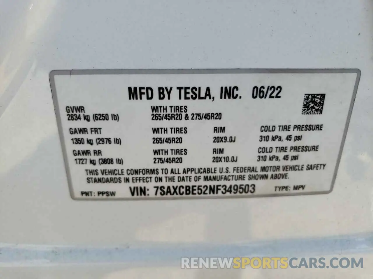 14 Photograph of a damaged car 7SAXCBE52NF349503 TESLA MODEL X 2022