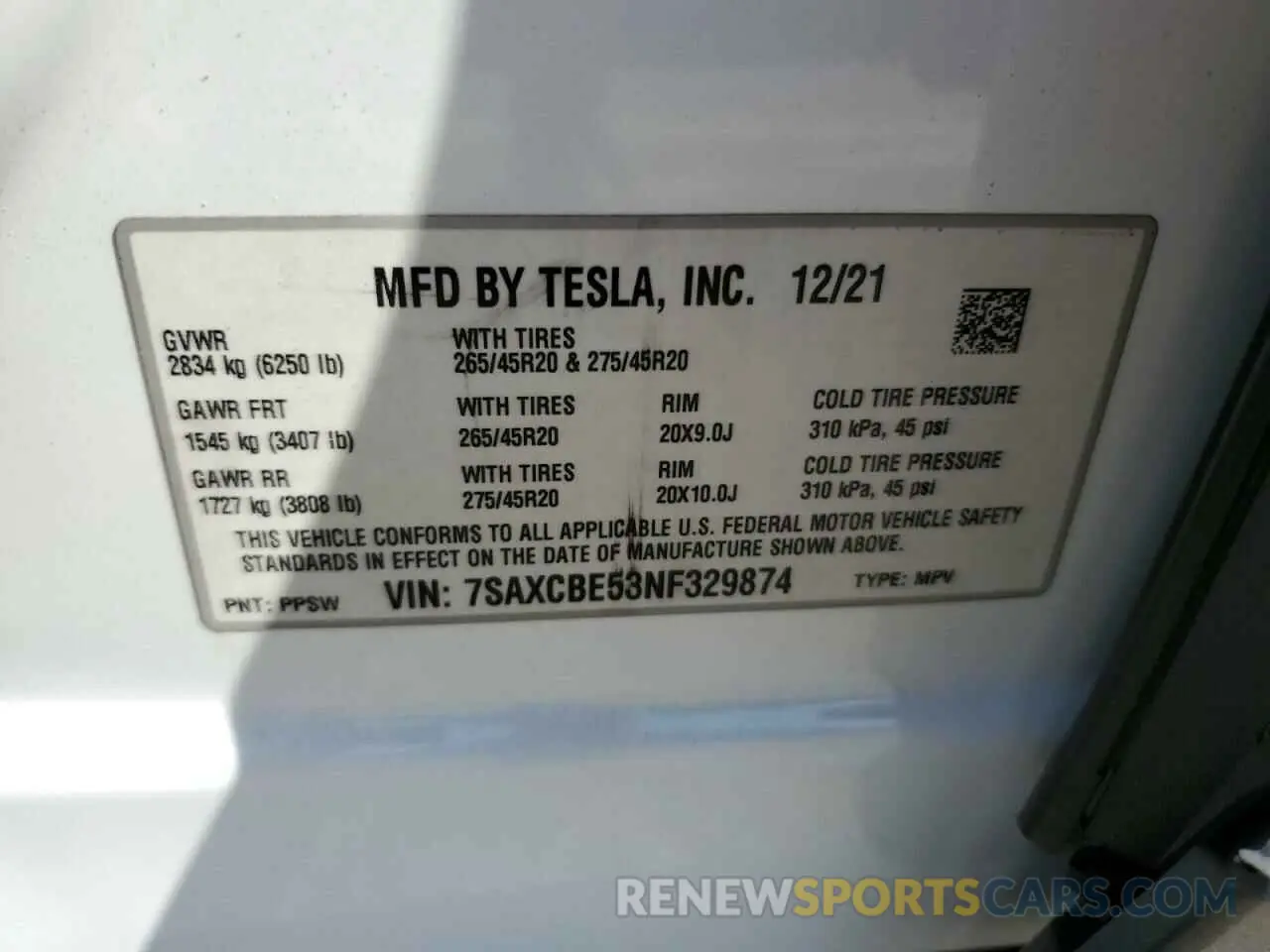 14 Photograph of a damaged car 7SAXCBE53NF329874 TESLA MODEL X 2022