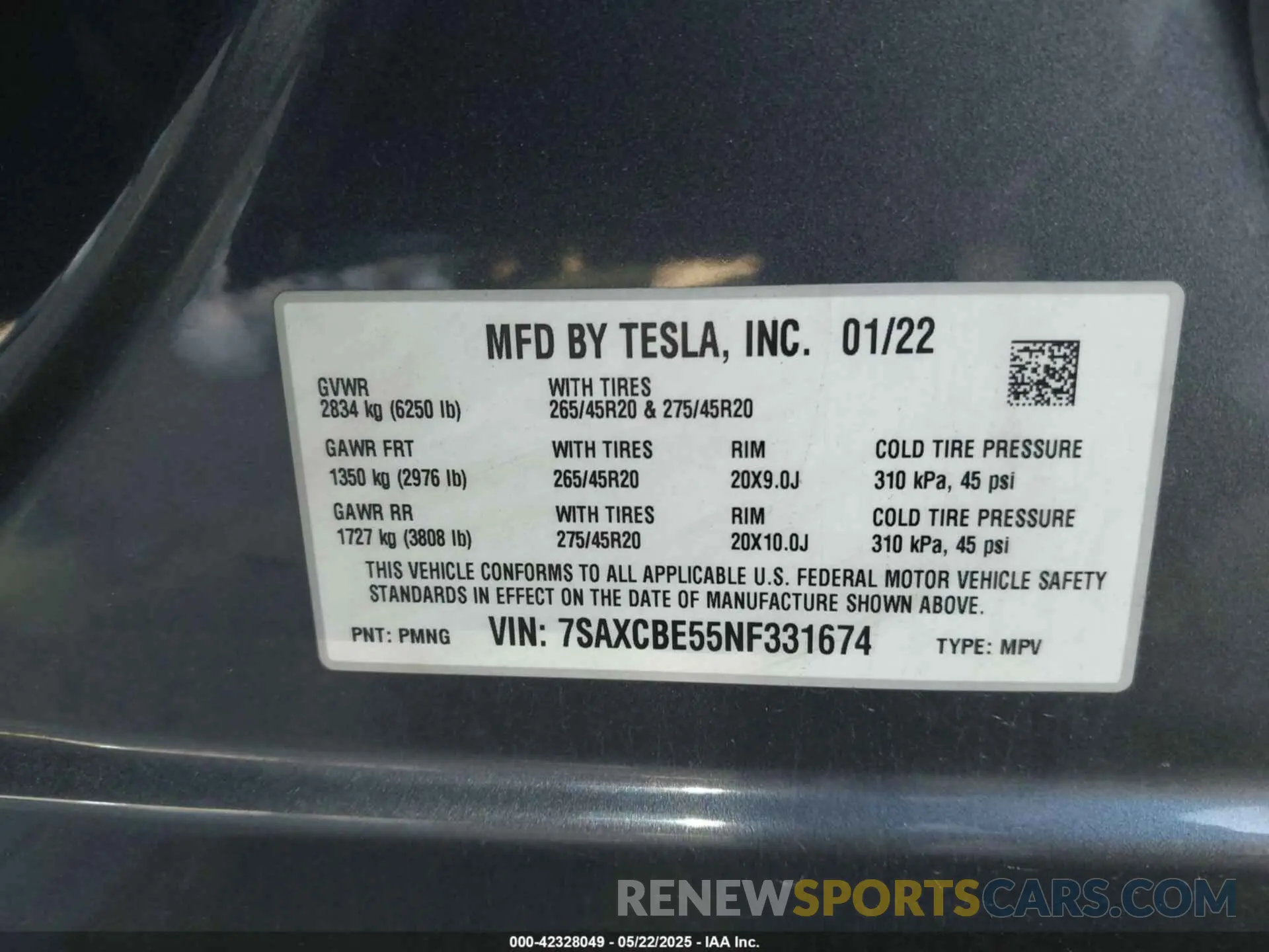 9 Photograph of a damaged car 7SAXCBE55NF331674 TESLA MODEL X 2022