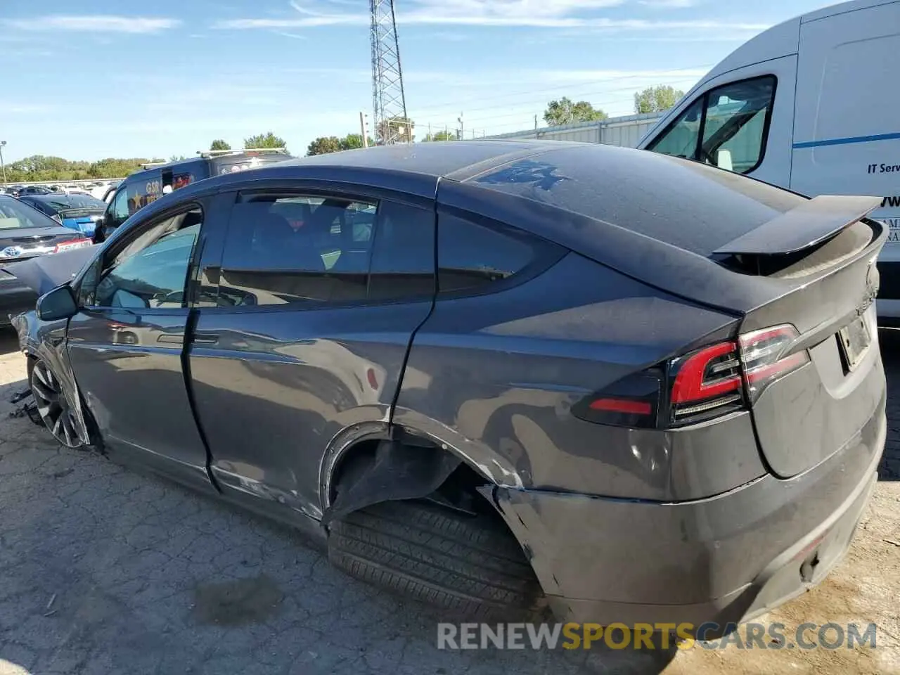 2 Photograph of a damaged car 7SAXCBE55NF361421 TESLA MODEL X 2022