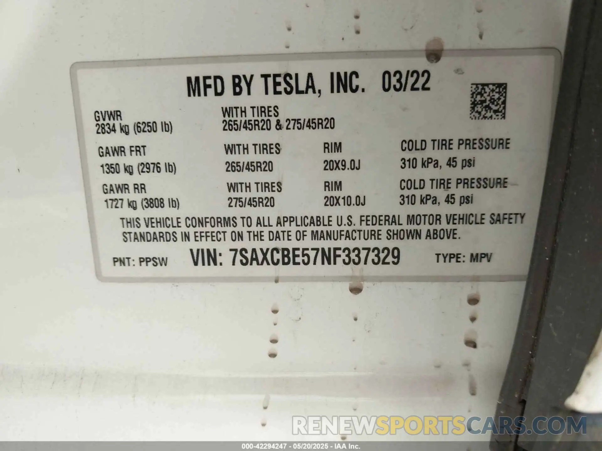 9 Photograph of a damaged car 7SAXCBE57NF337329 TESLA MODEL X 2022