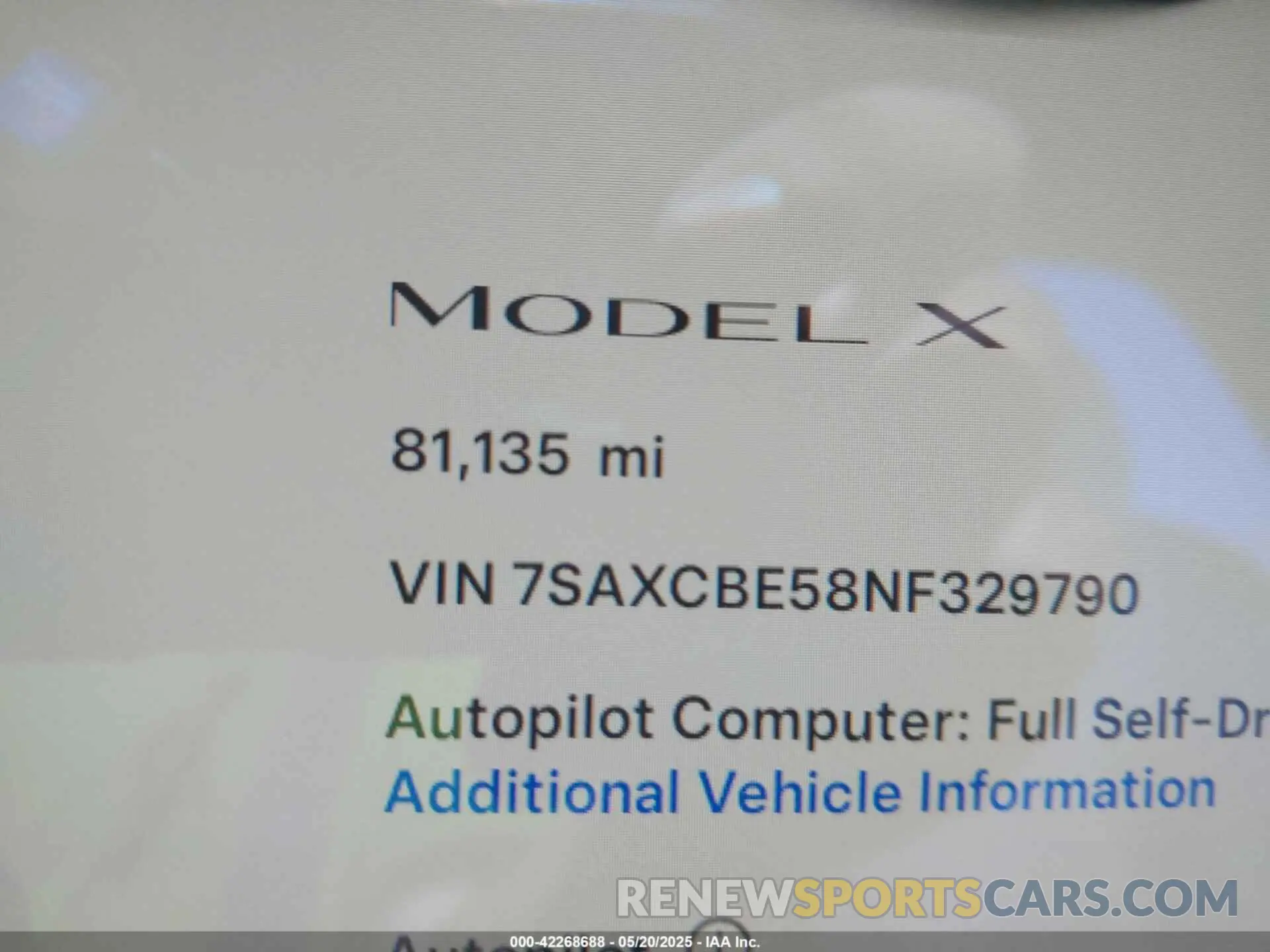 16 Photograph of a damaged car 7SAXCBE58NF329790 TESLA MODEL X 2022