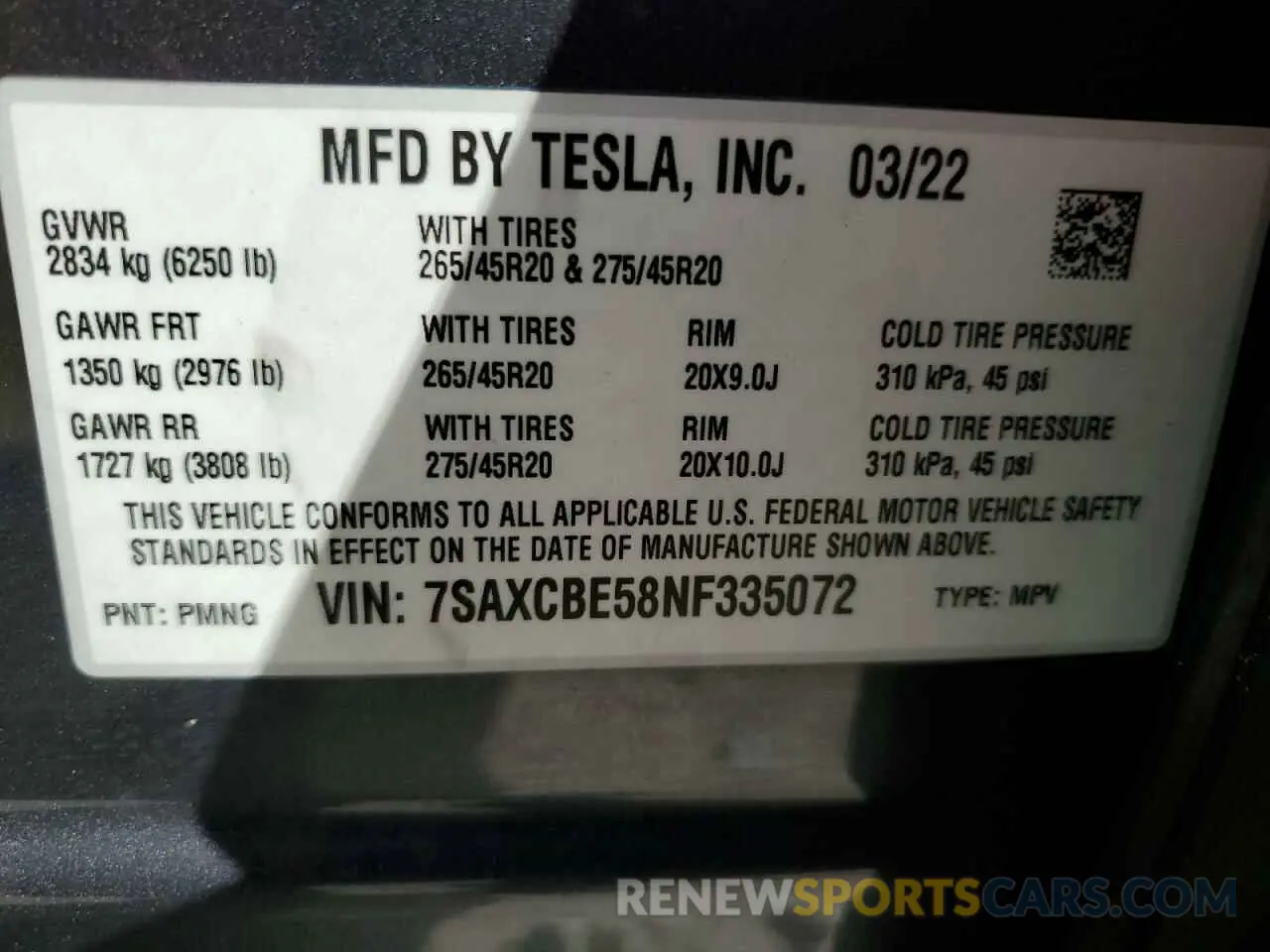 13 Photograph of a damaged car 7SAXCBE58NF335072 TESLA MODEL X 2022