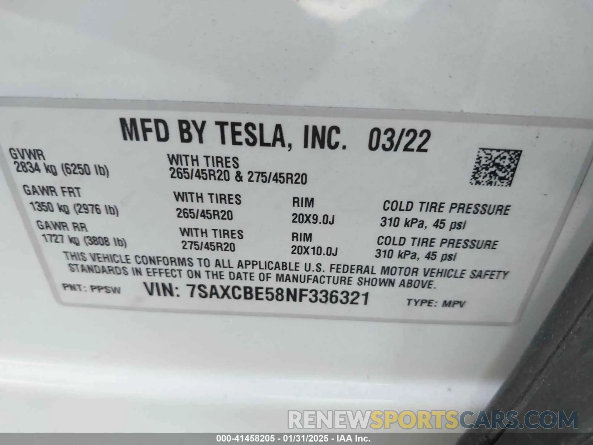 9 Photograph of a damaged car 7SAXCBE58NF336321 TESLA MODEL X 2022