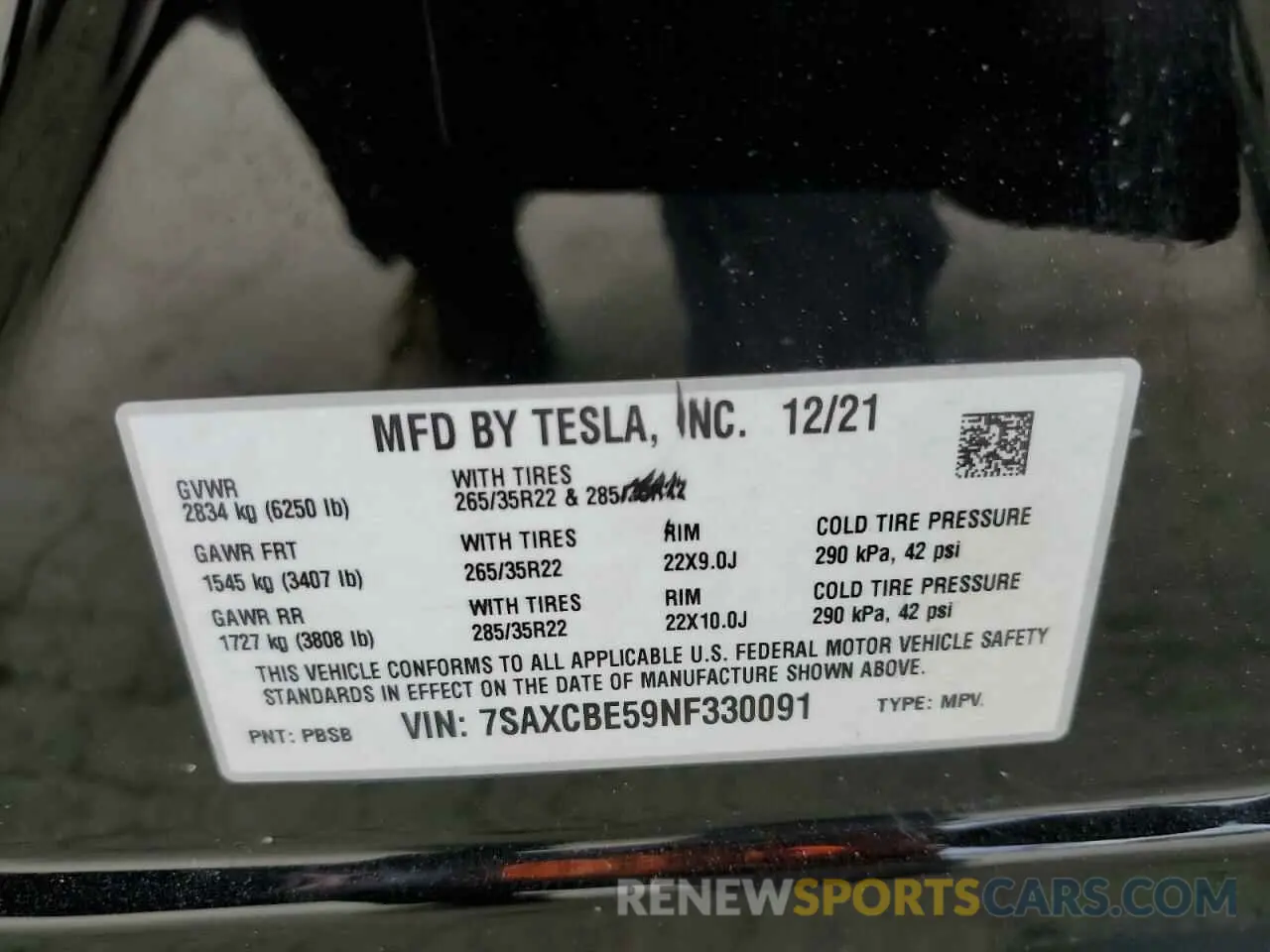 13 Photograph of a damaged car 7SAXCBE59NF330091 TESLA MODEL X 2022