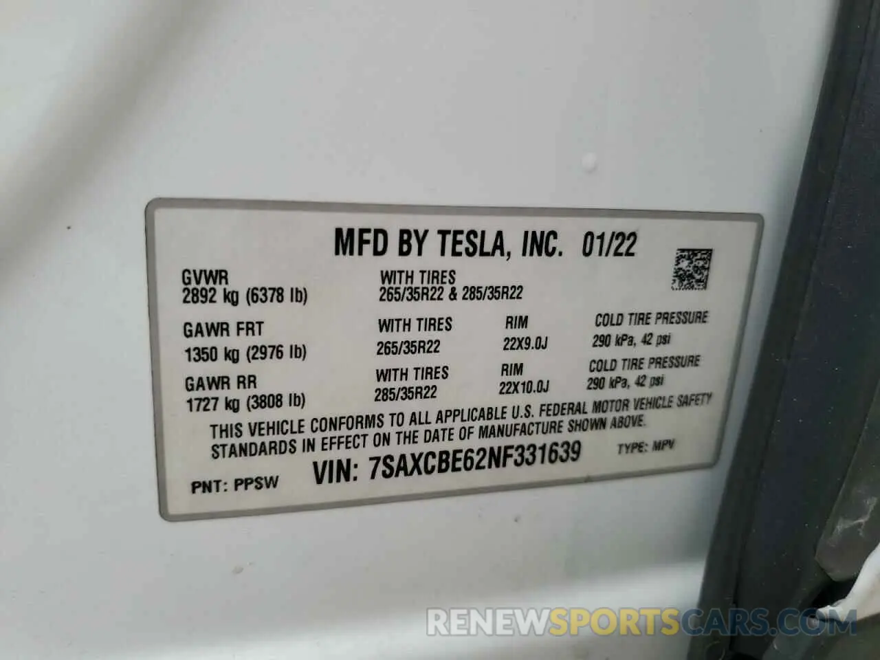13 Photograph of a damaged car 7SAXCBE62NF331639 TESLA MODEL X 2022