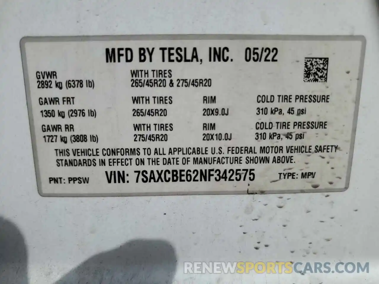 12 Photograph of a damaged car 7SAXCBE62NF342575 TESLA MODEL X 2022