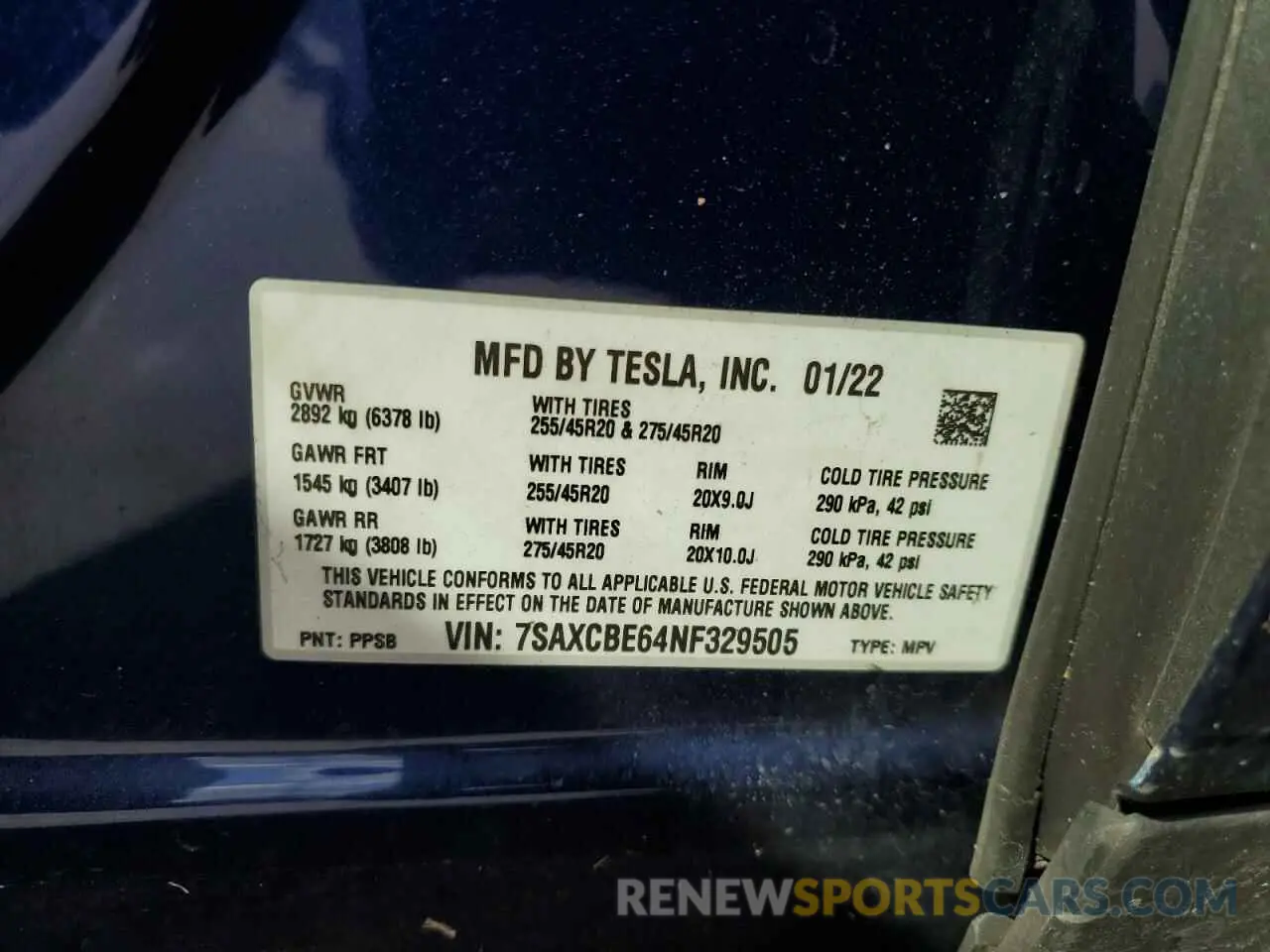 13 Photograph of a damaged car 7SAXCBE64NF329505 TESLA MODEL X 2022