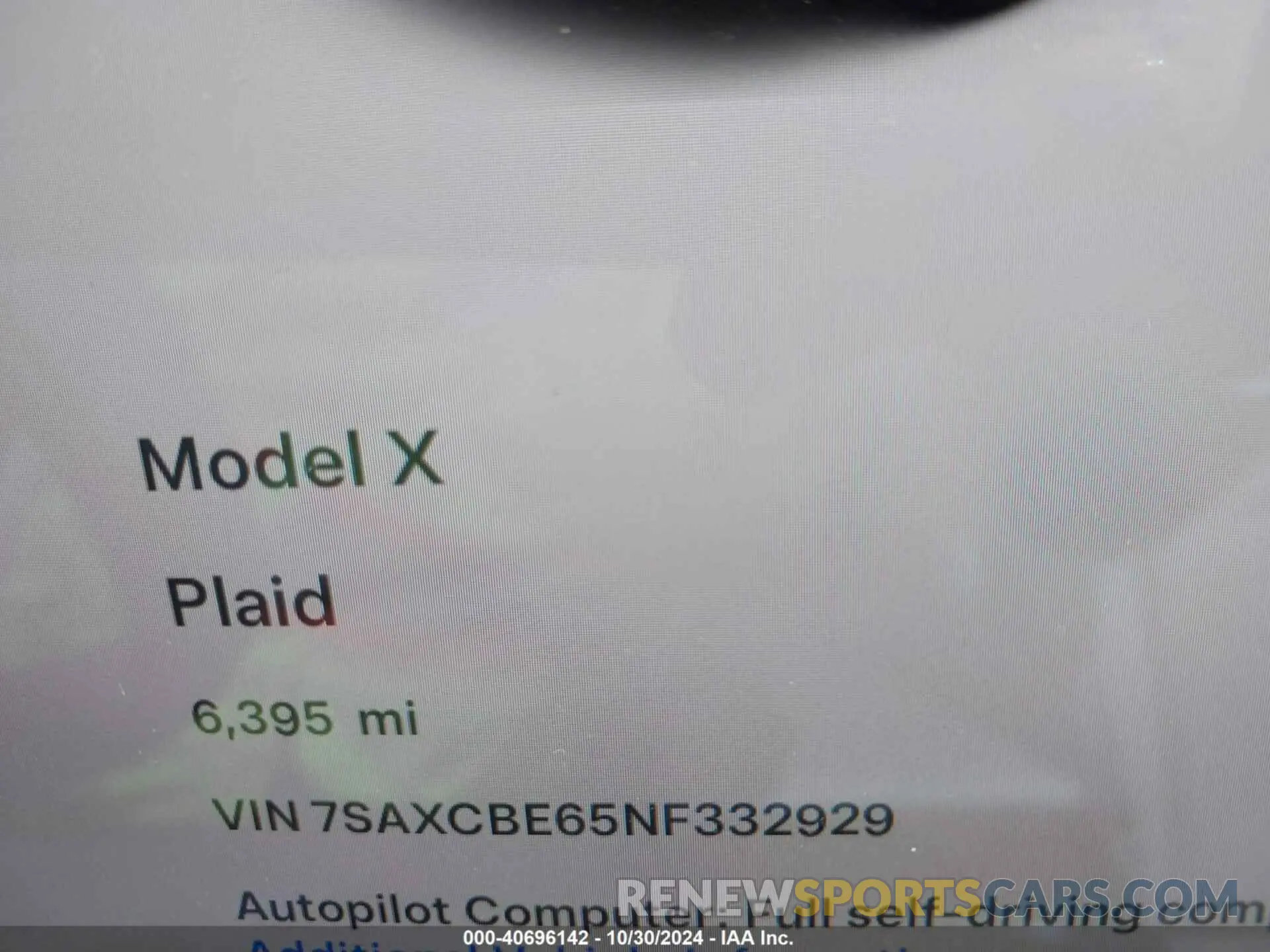 15 Photograph of a damaged car 7SAXCBE65NF332929 TESLA MODEL X 2022