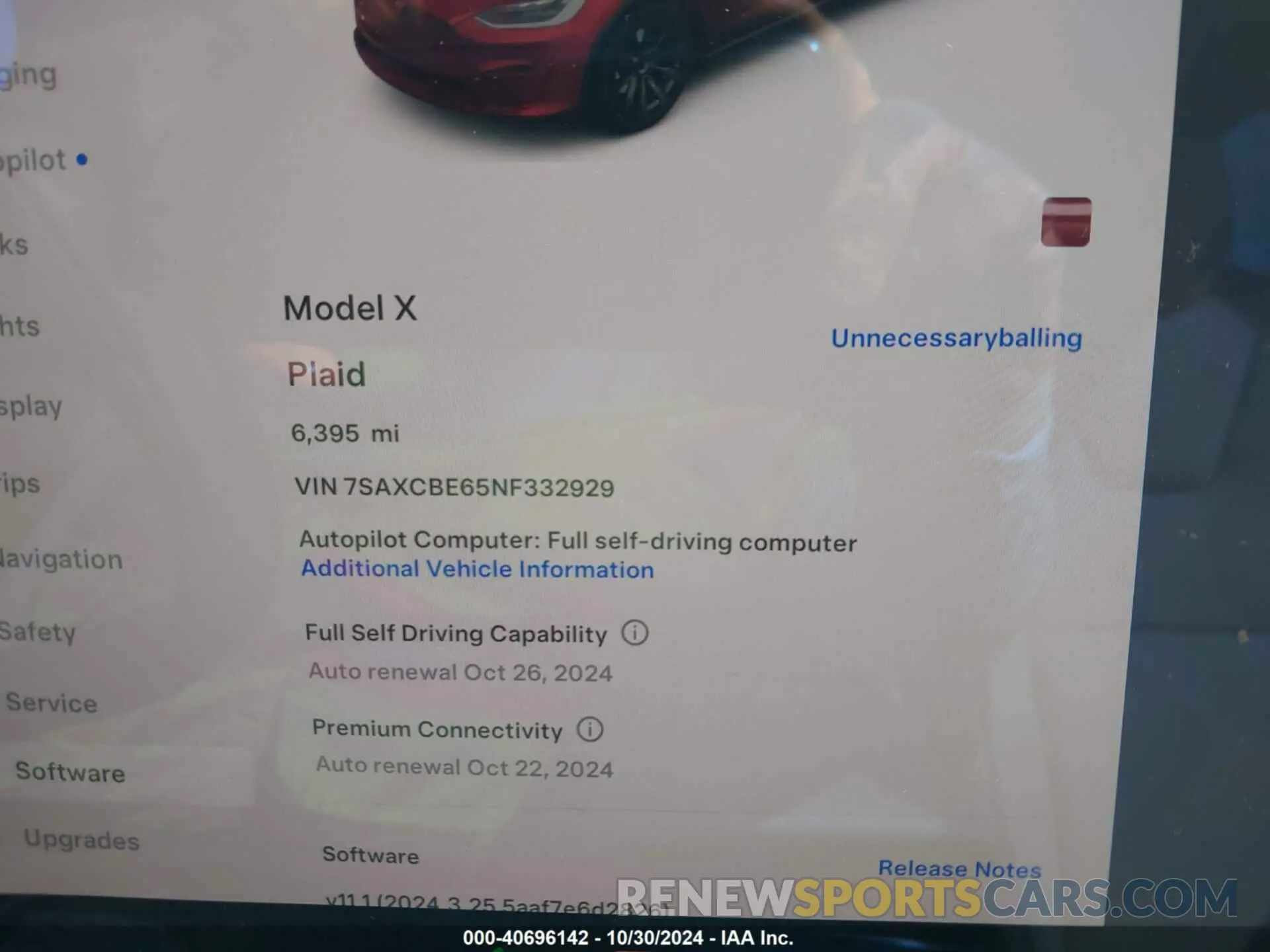 7 Photograph of a damaged car 7SAXCBE65NF332929 TESLA MODEL X 2022