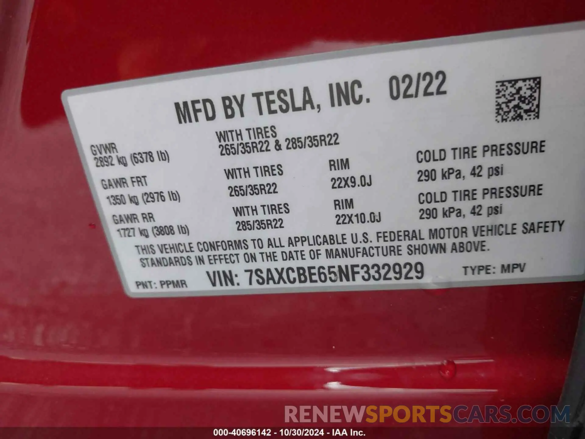9 Photograph of a damaged car 7SAXCBE65NF332929 TESLA MODEL X 2022