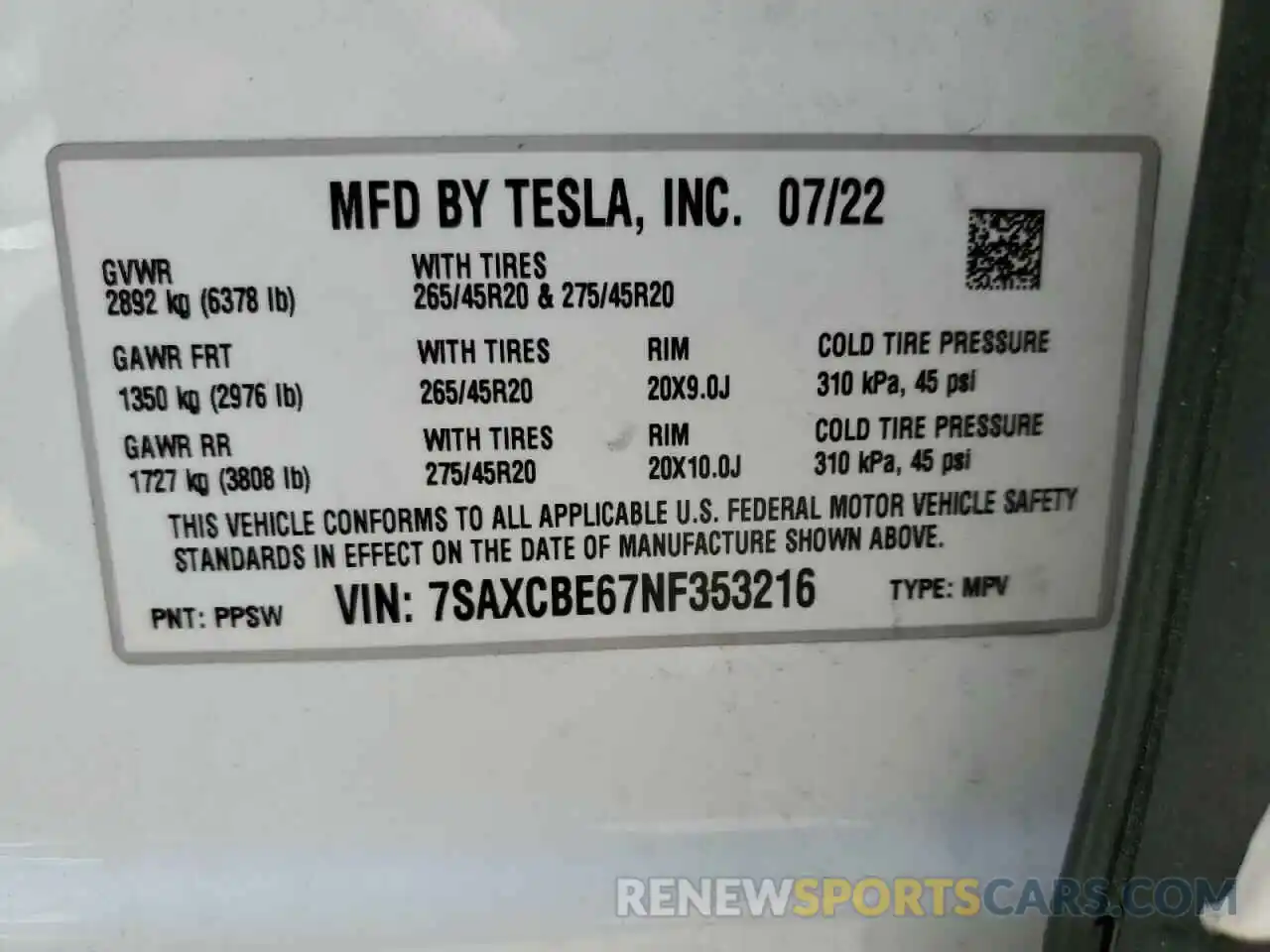 13 Photograph of a damaged car 7SAXCBE67NF353216 TESLA MODEL X 2022