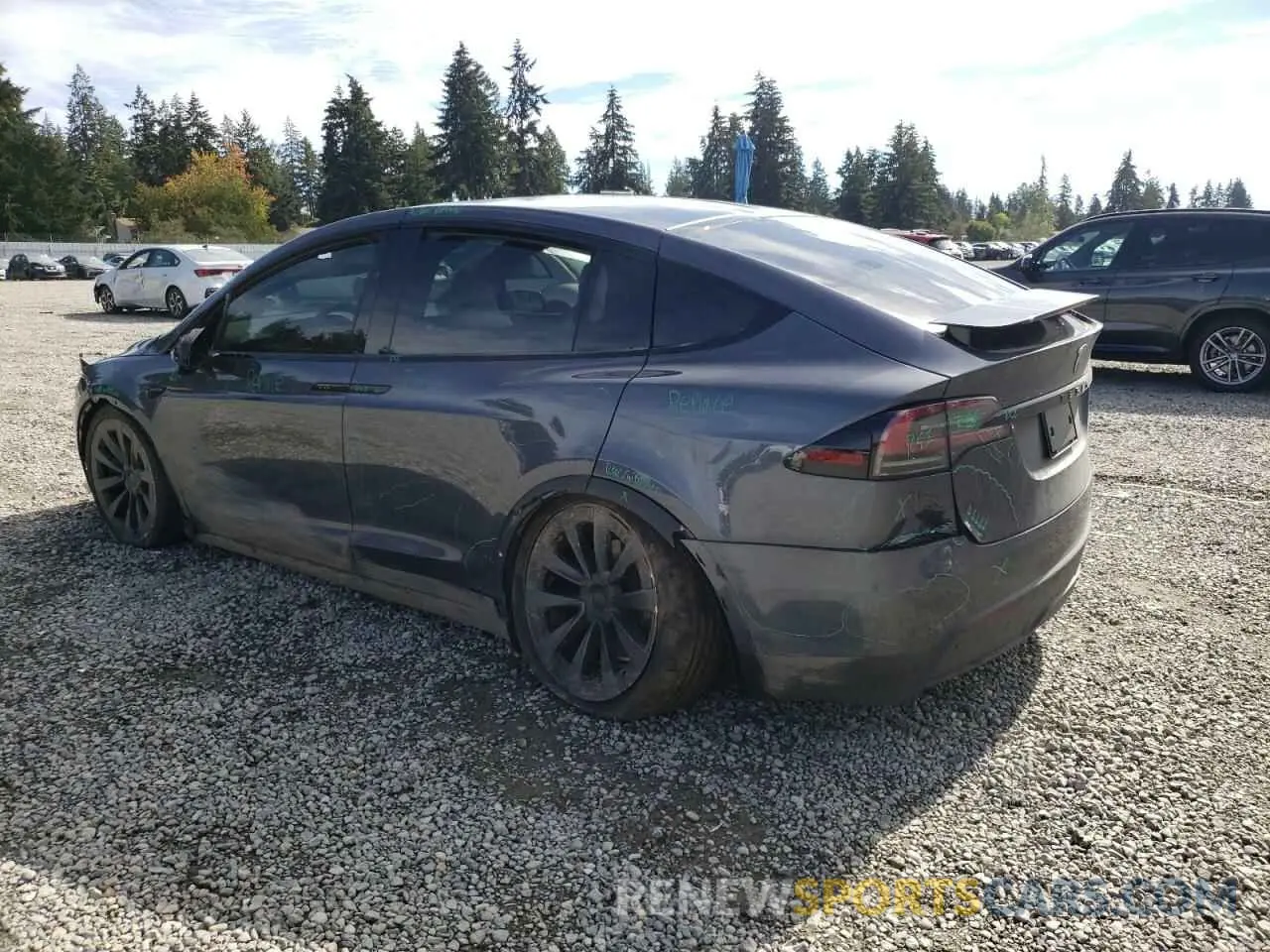 2 Photograph of a damaged car 7SAXCBE67NF359257 TESLA MODEL X 2022
