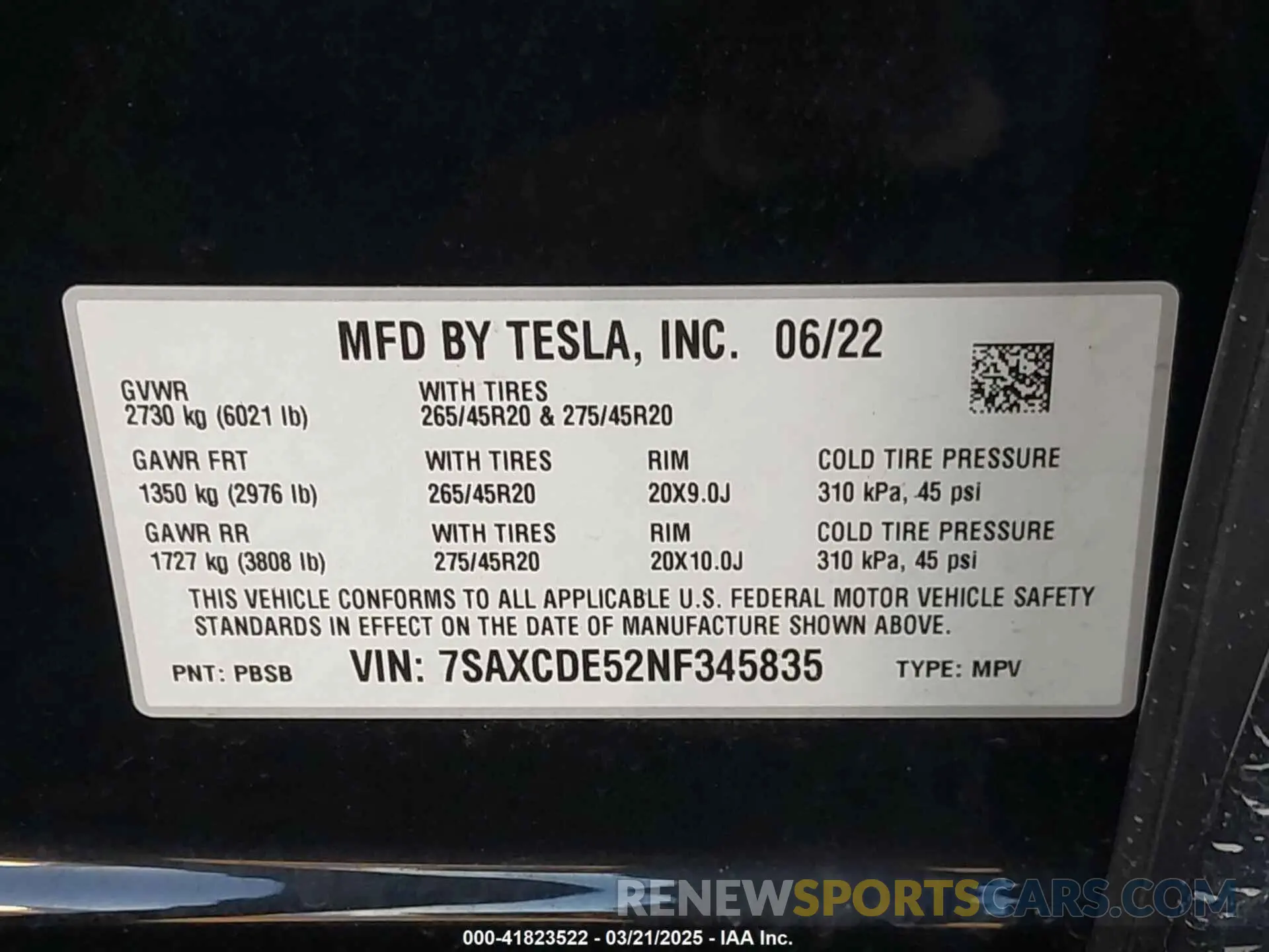 9 Photograph of a damaged car 7SAXCDE52NF345835 TESLA MODEL X 2022