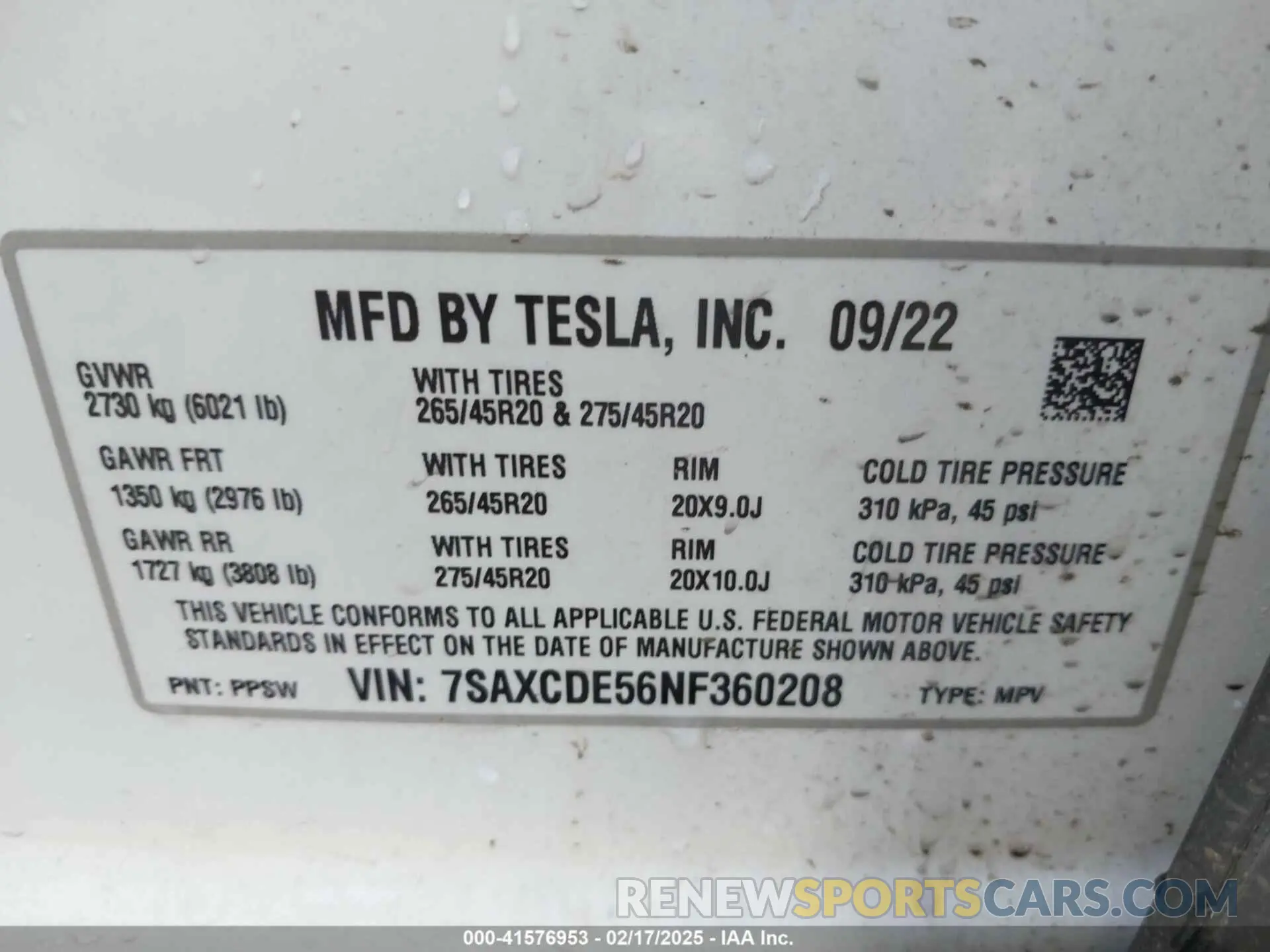 9 Photograph of a damaged car 7SAXCDE56NF360208 TESLA MODEL X 2022