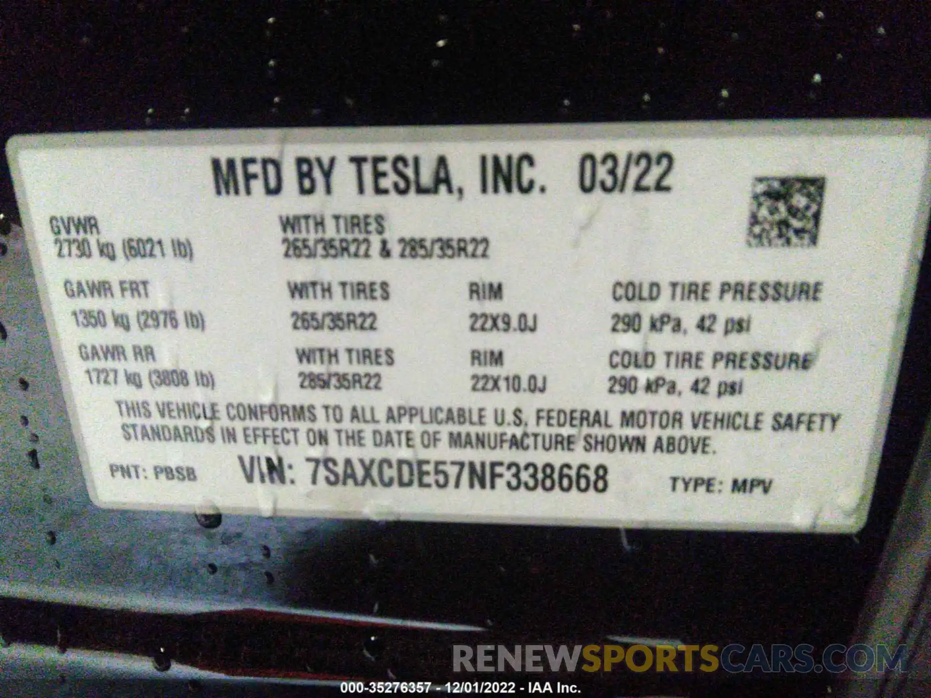 9 Photograph of a damaged car 7SAXCDE57NF338668 TESLA MODEL X 2022