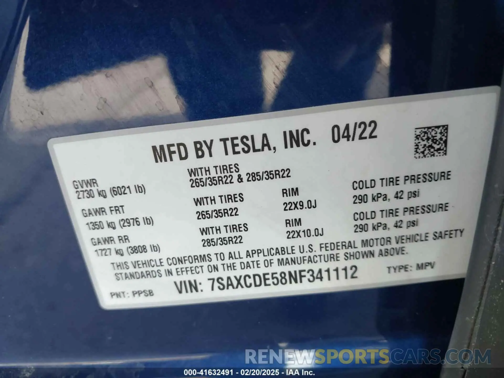 9 Photograph of a damaged car 7SAXCDE58NF341112 TESLA MODEL X 2022