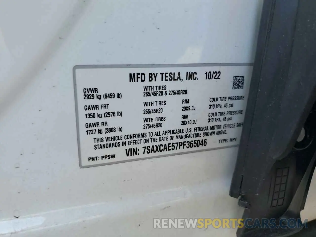 14 Photograph of a damaged car 7SAXCAE57PF365046 TESLA MODEL X 2023