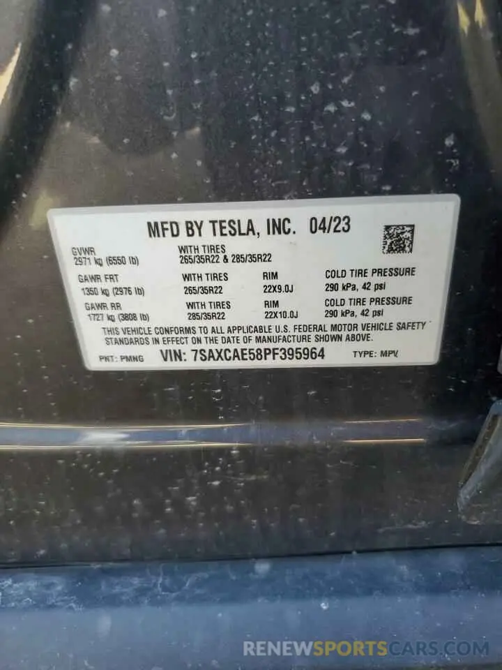 15 Photograph of a damaged car 7SAXCAE58PF395964 TESLA MODEL X 2023
