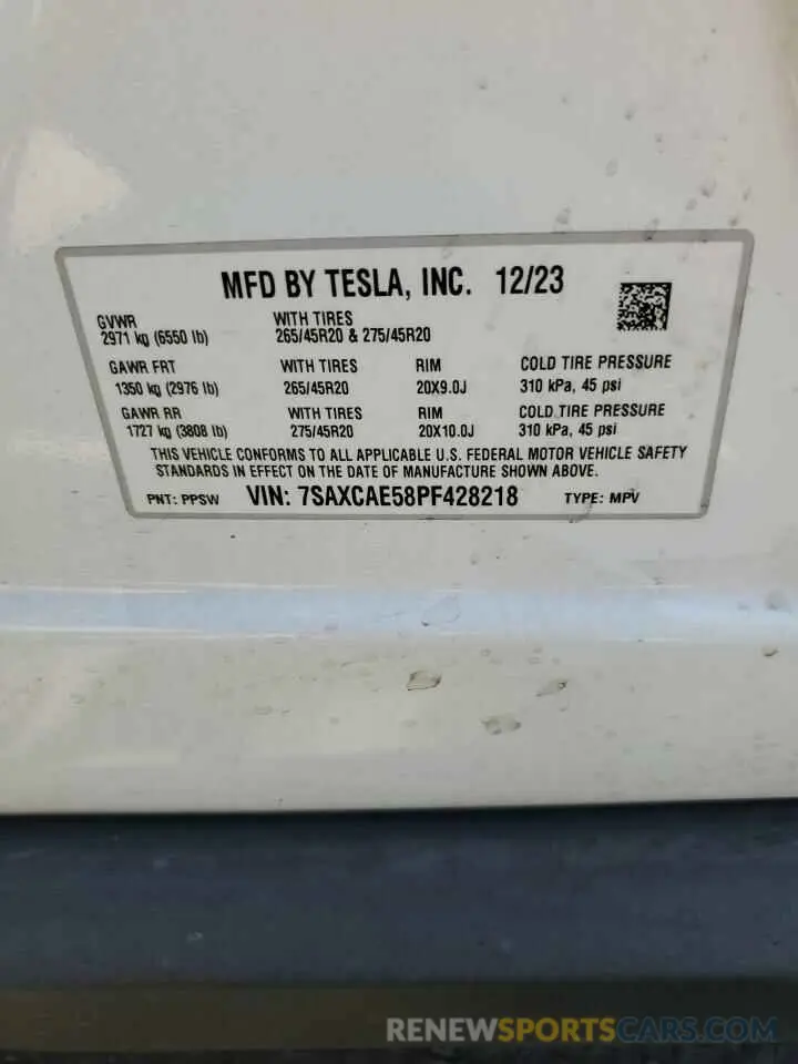 12 Photograph of a damaged car 7SAXCAE58PF428218 TESLA MODEL X 2023