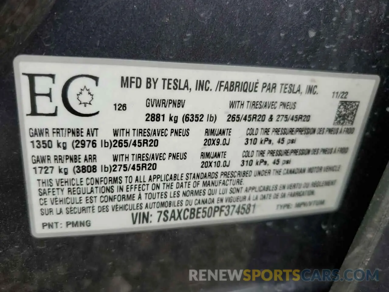 13 Photograph of a damaged car 7SAXCBE50PF374581 TESLA MODEL X 2023
