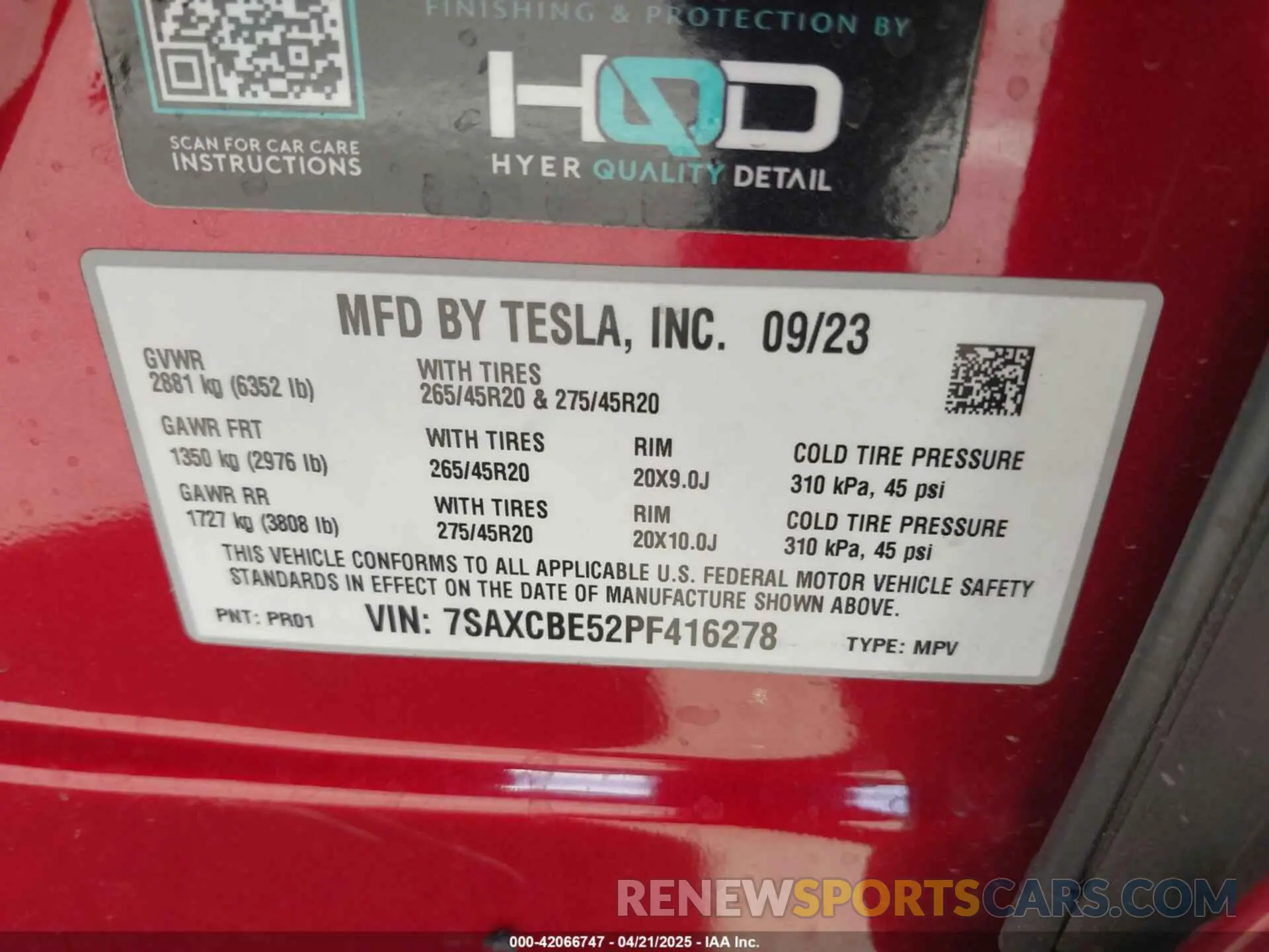 9 Photograph of a damaged car 7SAXCBE52PF416278 TESLA MODEL X 2023