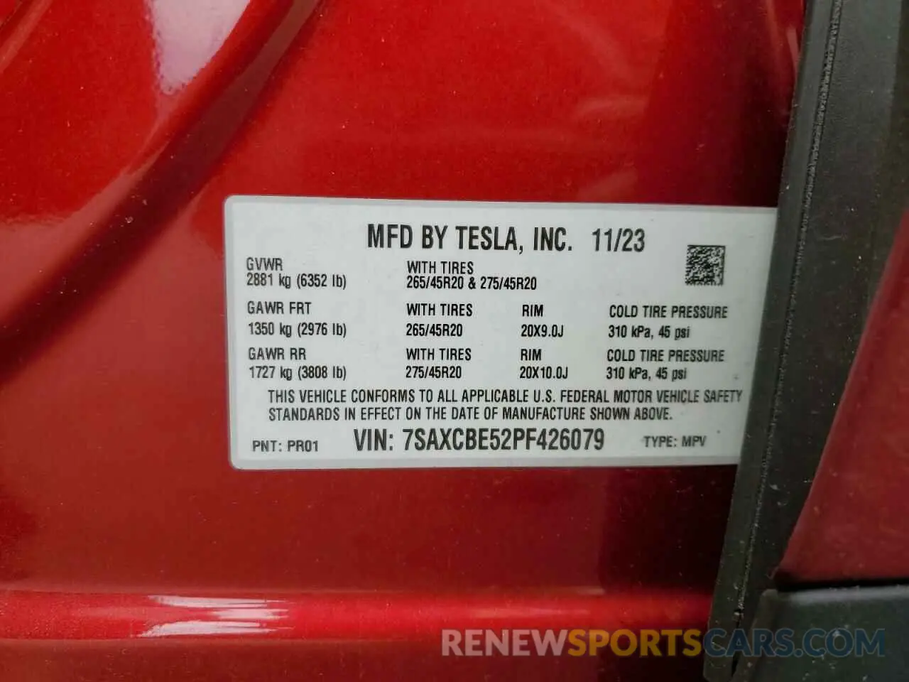 13 Photograph of a damaged car 7SAXCBE52PF426079 TESLA MODEL X 2023