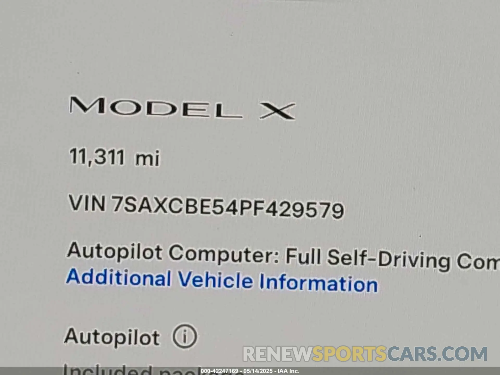 15 Photograph of a damaged car 7SAXCBE54PF429579 TESLA MODEL X 2023