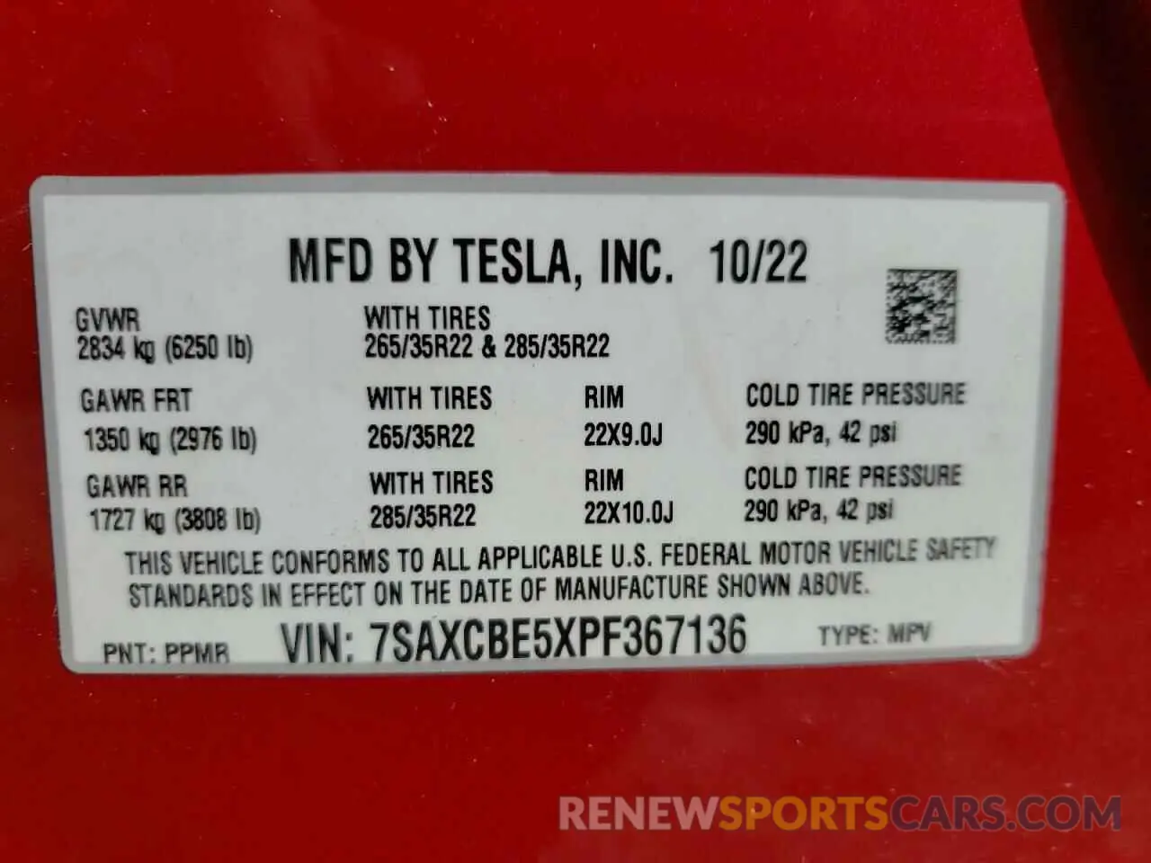 14 Photograph of a damaged car 7SAXCBE5XPF367136 TESLA MODEL X 2023