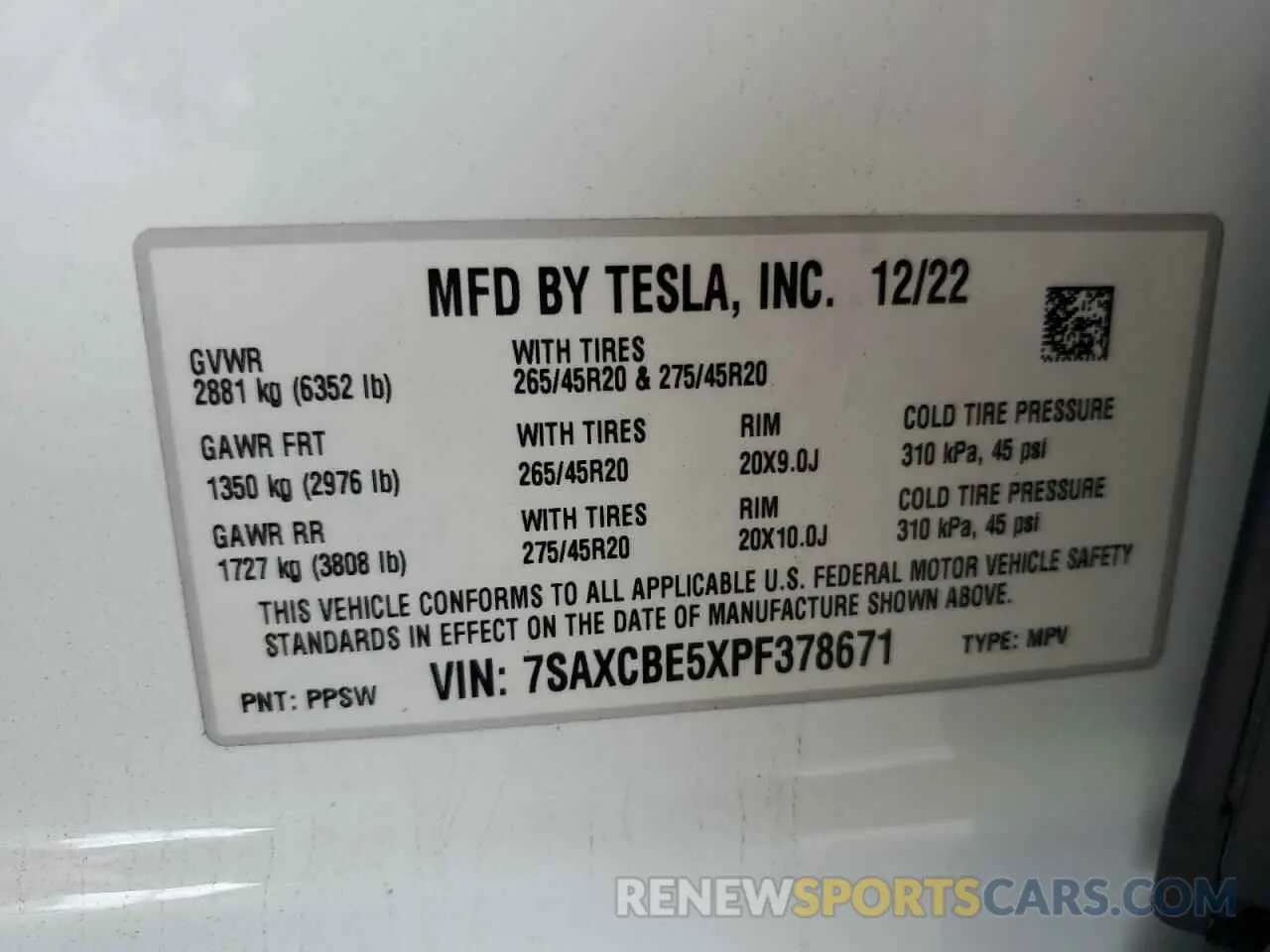 12 Photograph of a damaged car 7SAXCBE5XPF378671 TESLA MODEL X 2023