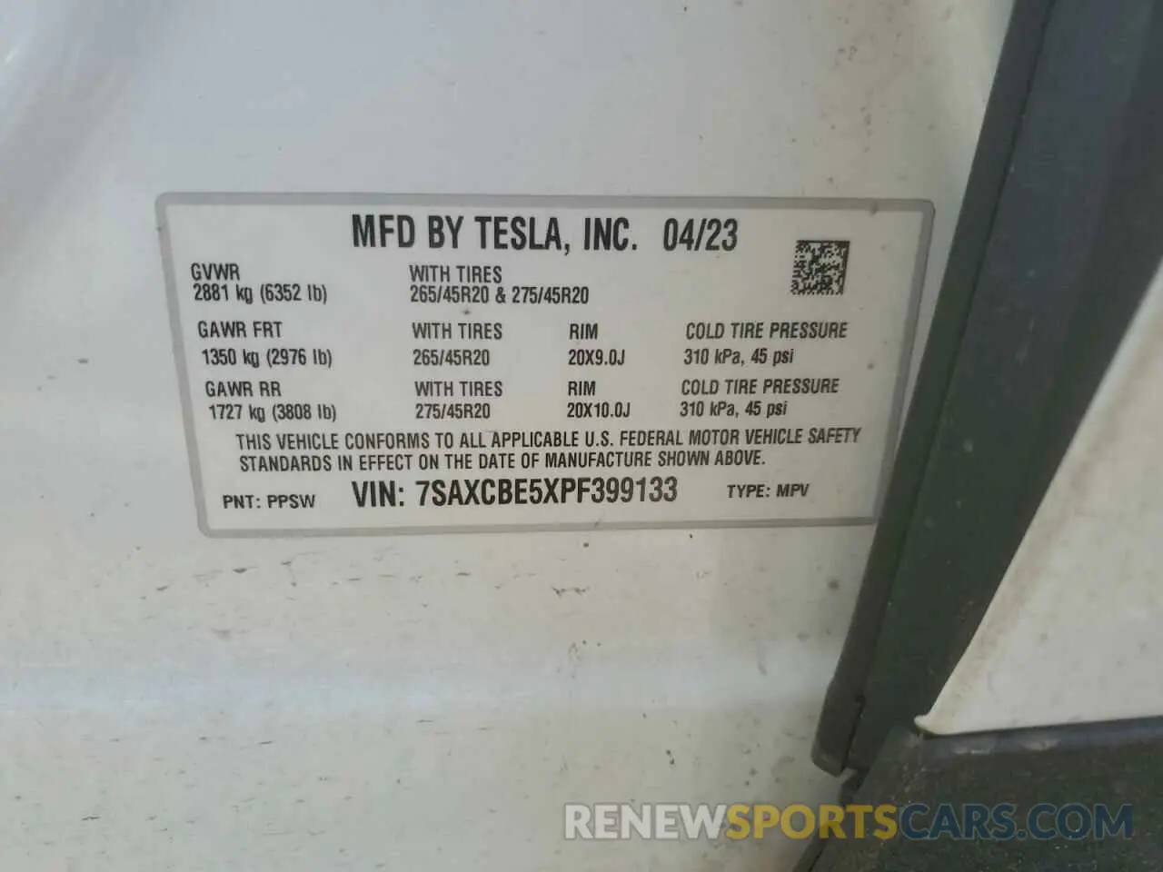 16 Photograph of a damaged car 7SAXCBE5XPF399133 TESLA MODEL X 2023