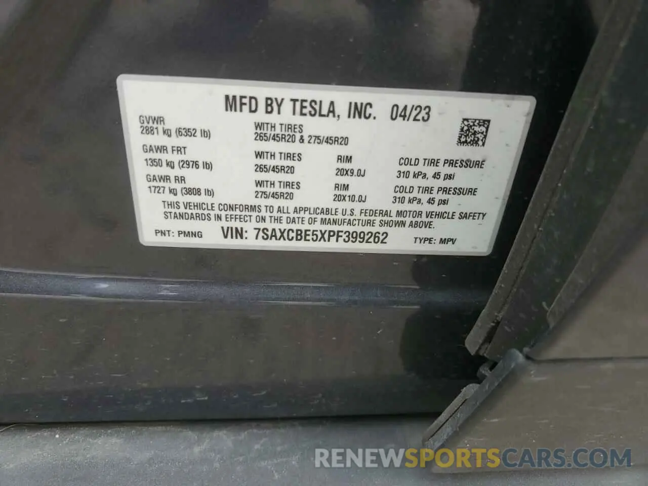 16 Photograph of a damaged car 7SAXCBE5XPF399262 TESLA MODEL X 2023