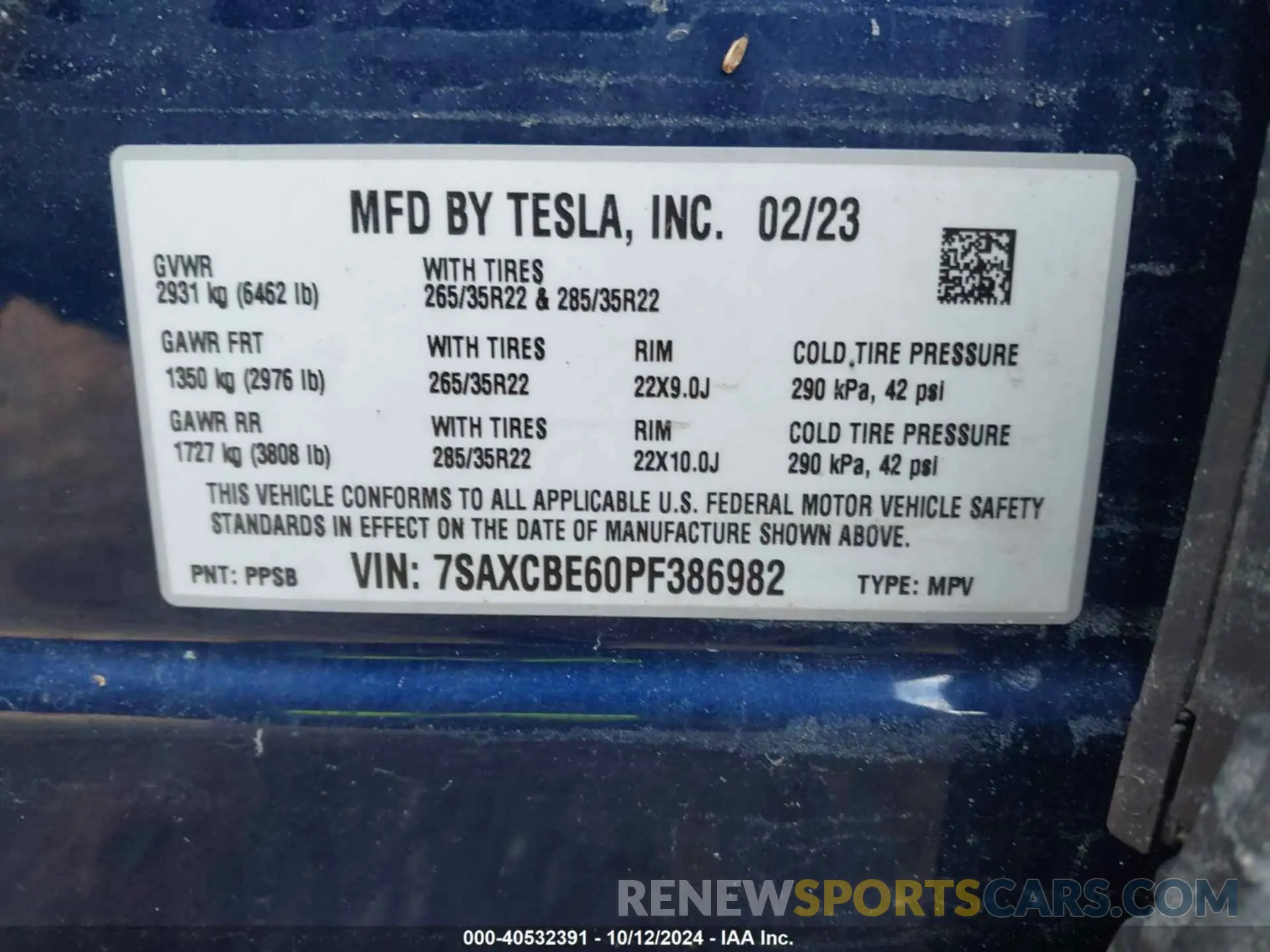9 Photograph of a damaged car 7SAXCBE60PF386982 TESLA MODEL X 2023